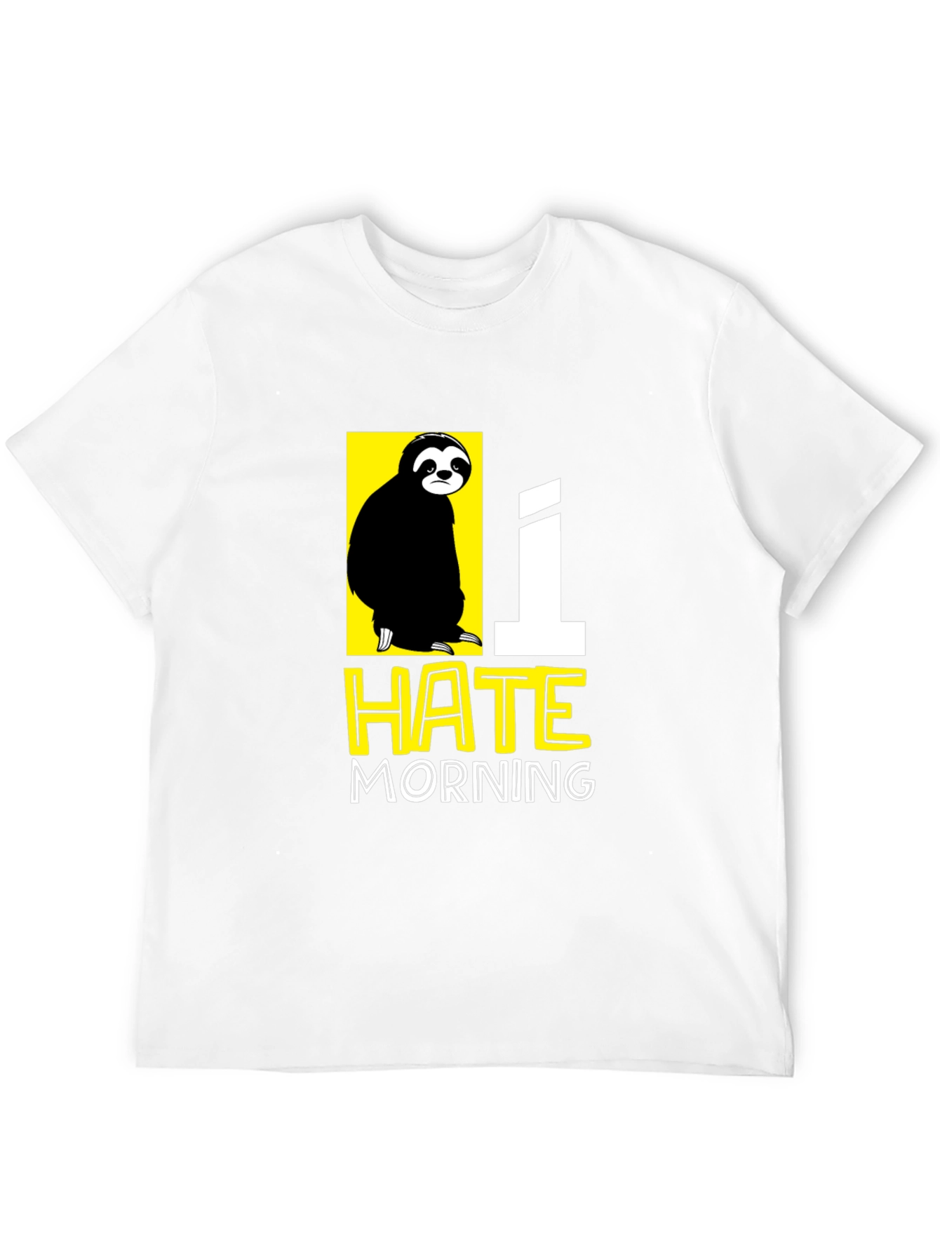 Black I Hate Morning Sloth Graphic T-Shirt view 12