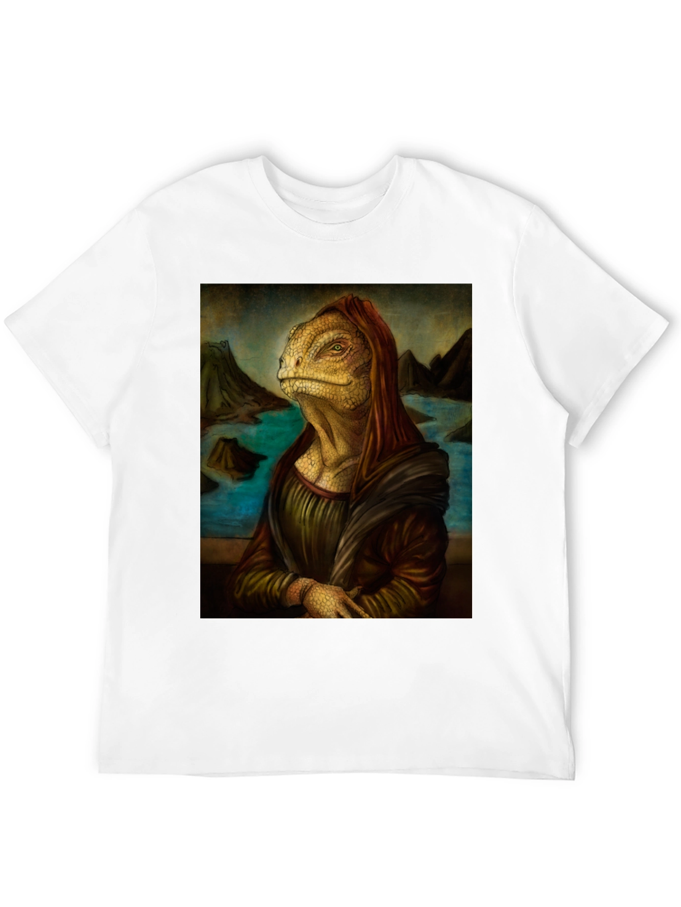 Black Lizard Mona Lisa Black T-Shirt view 12