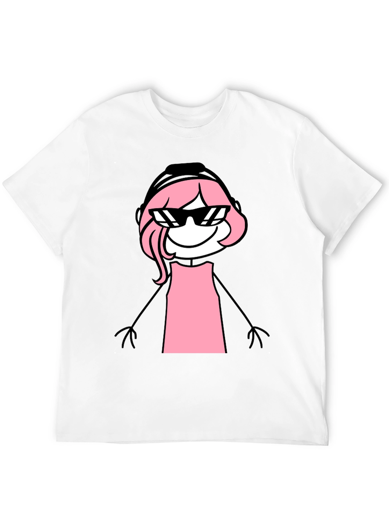 Black Cool Pink Stick Figure Tee view 12