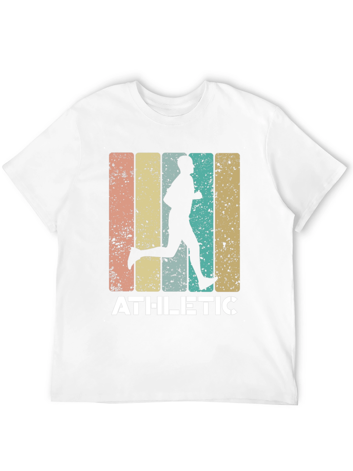 Black Athletic Runner Graphic Tee - Retro Style Black T-Shirt view 12