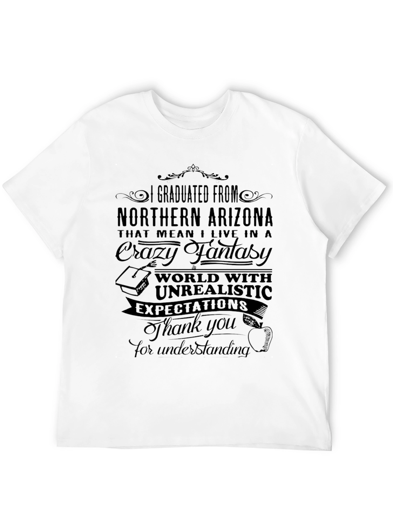 Black Northern Arizona Graduate T-Shirt - Crazy Fantasy World Tee view 12