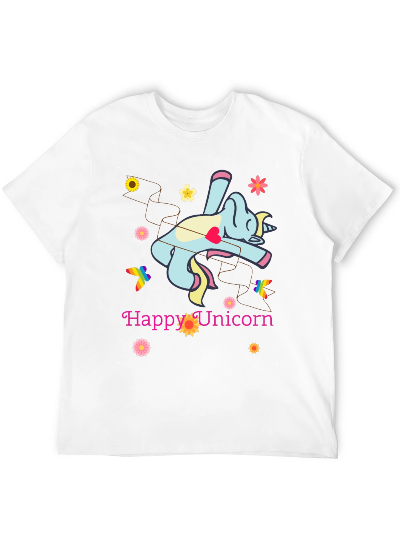 Black Happy Unicorn Graphic T-Shirt - Fun & Stylish! view 12