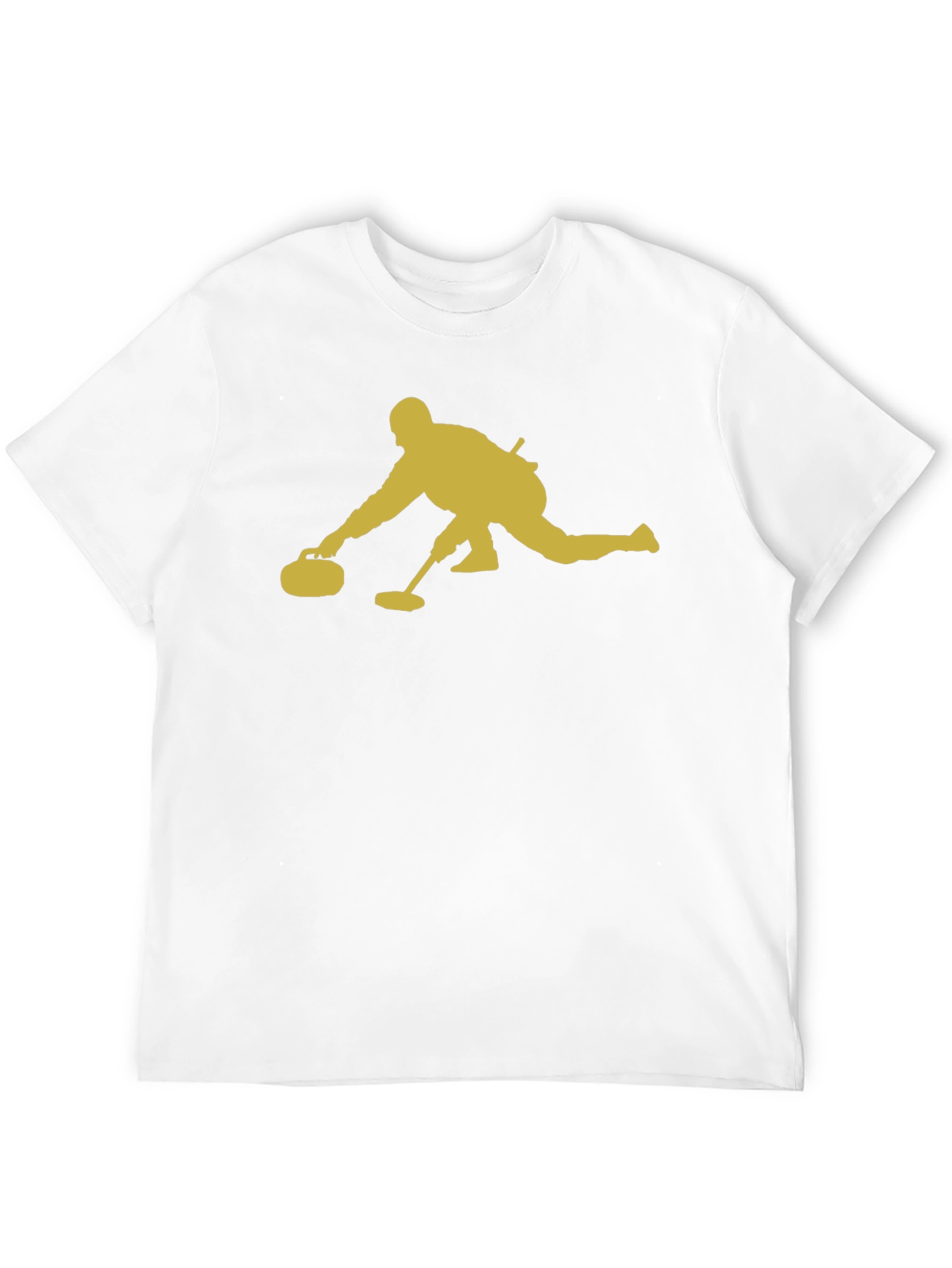 Black Curling Player Graphic Tee - Black Cotton T-Shirt view 12