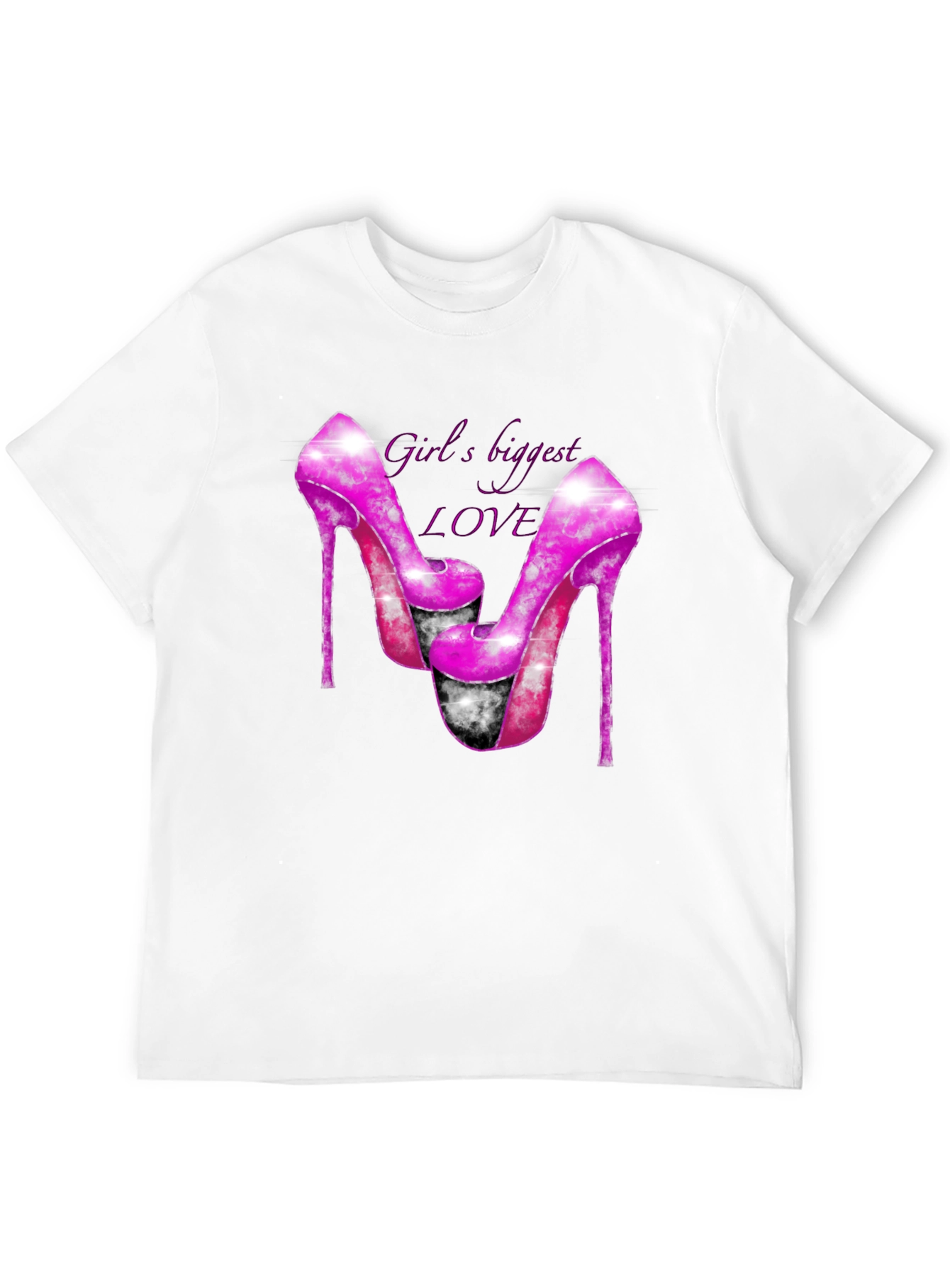 Black Girl's Biggest Love Heels Graphic T-Shirt view 12