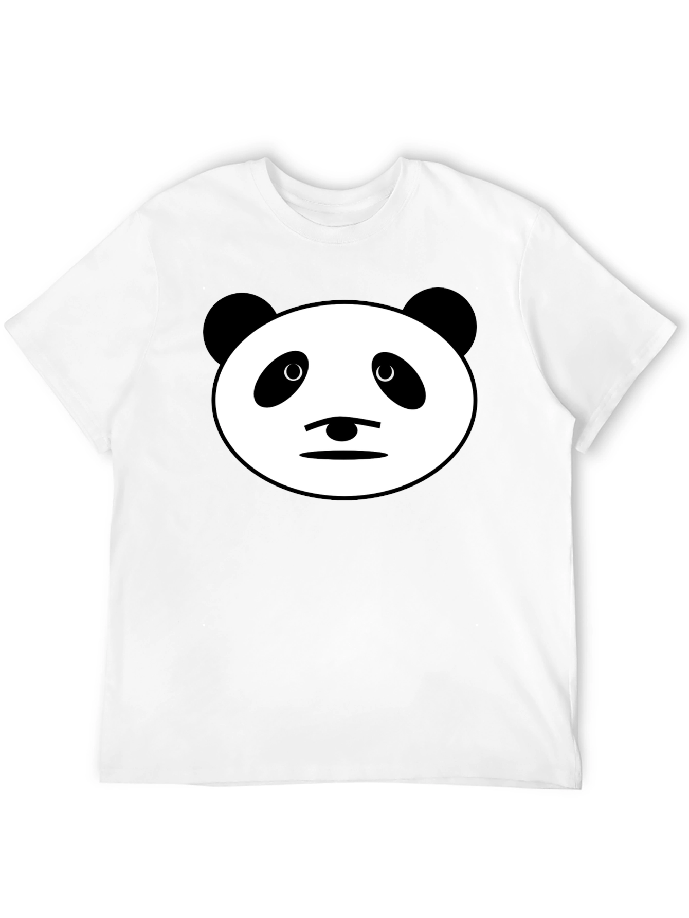 Black Panda Face Graphic Black T-Shirt - Men's Casual Wear view 12