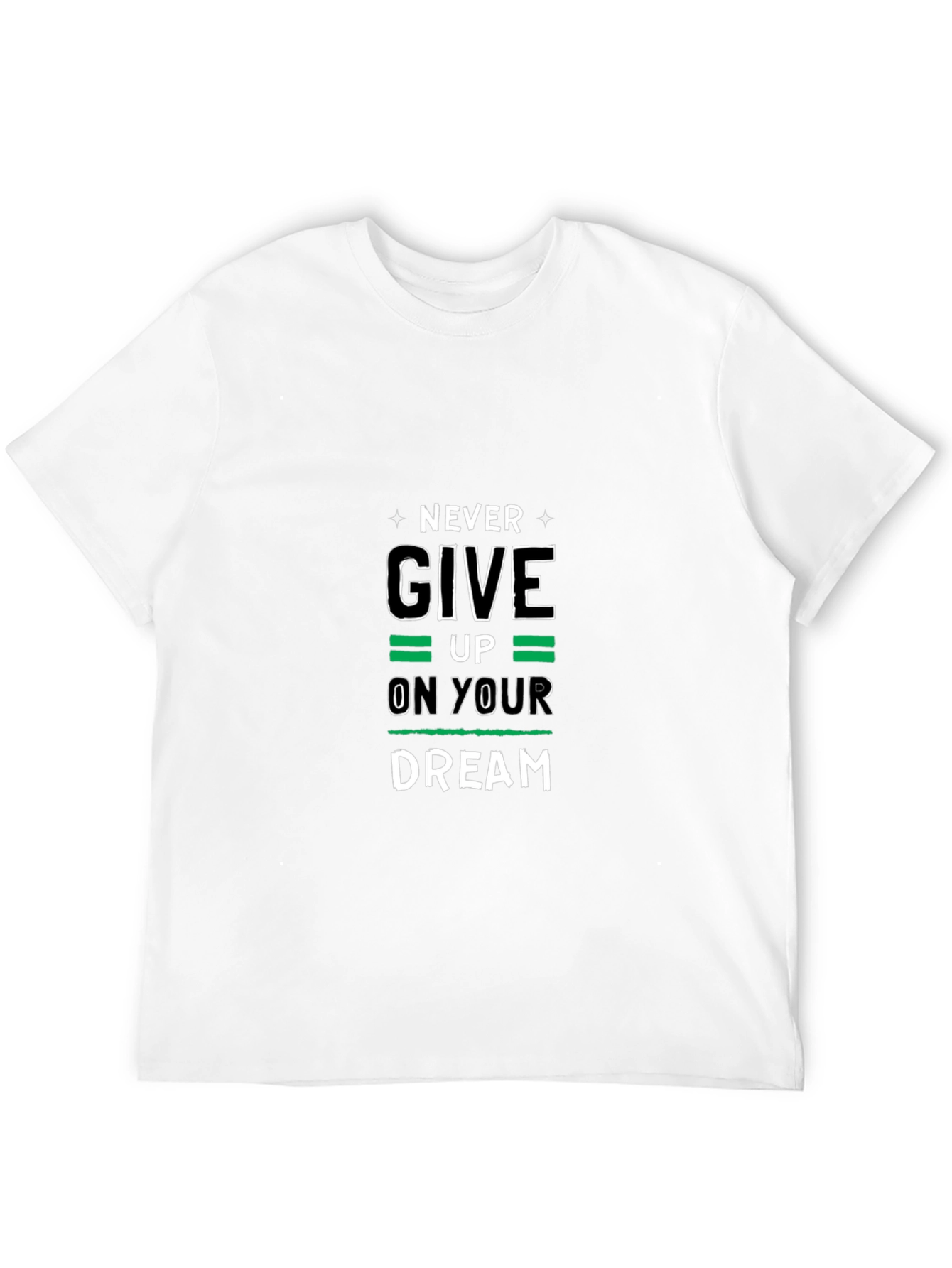 Never Give Up Black Graphic Tee - 12