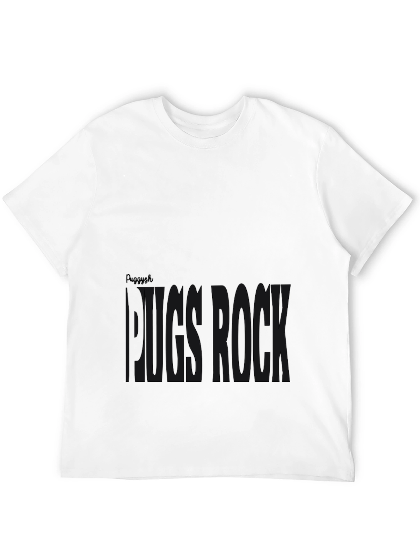 Black Pug Rock Graphic Tee - Black Cotton T-Shirt view 12