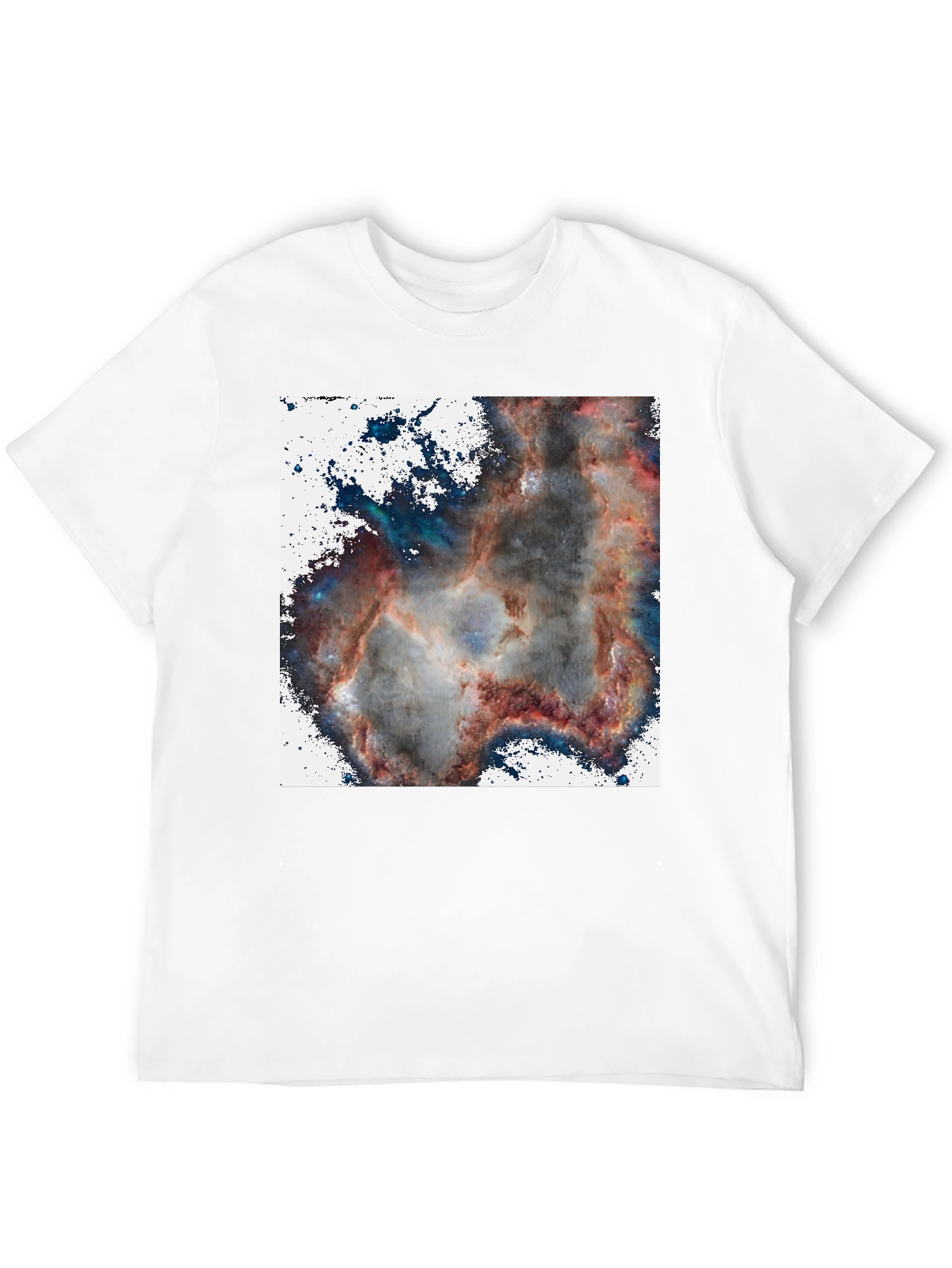 Black Nebula Print T-Shirt - Cosmic Black Tee view 12