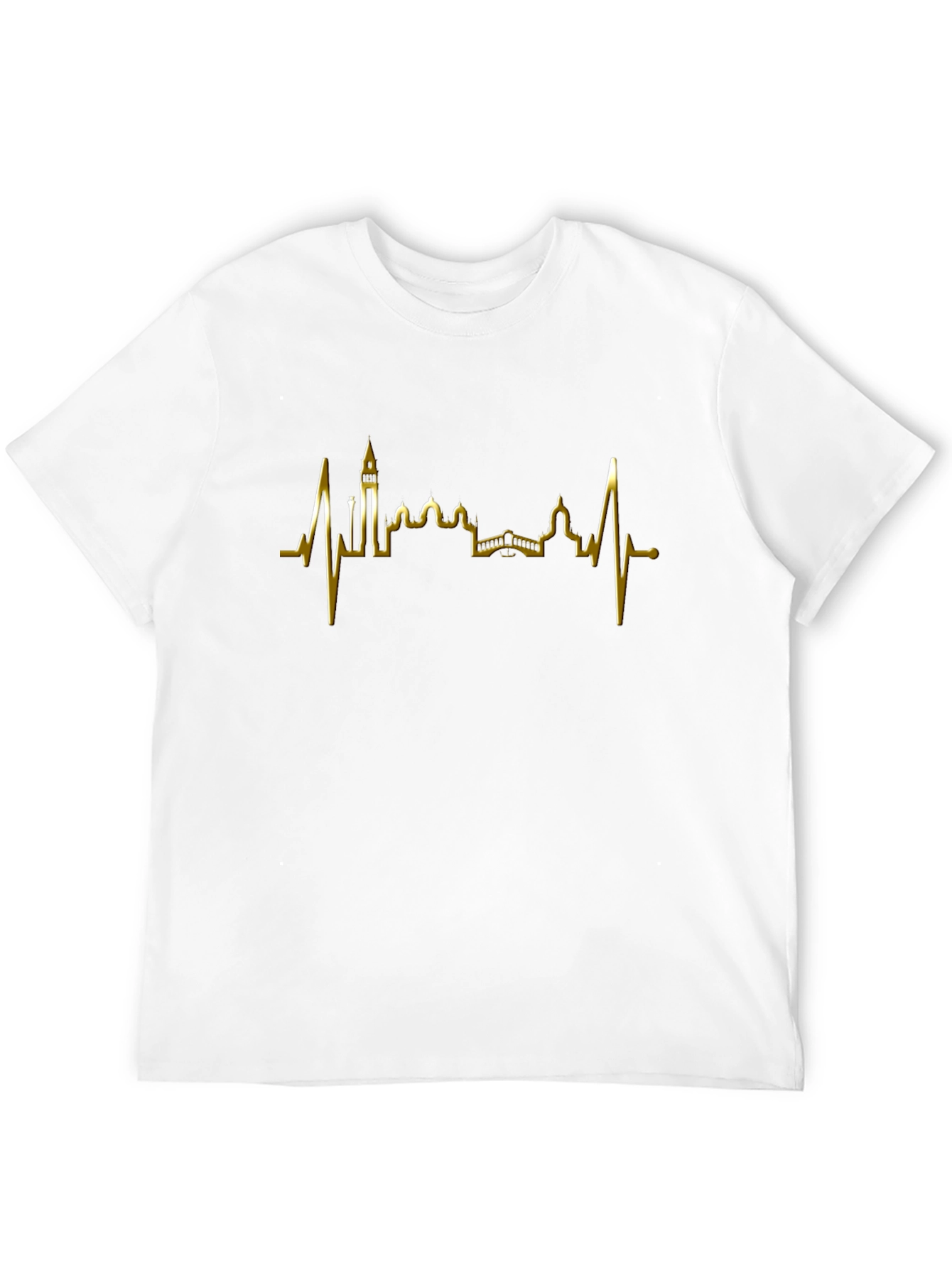 Black Venice Skyline Heartbeat Graphic Tee - Black view 12