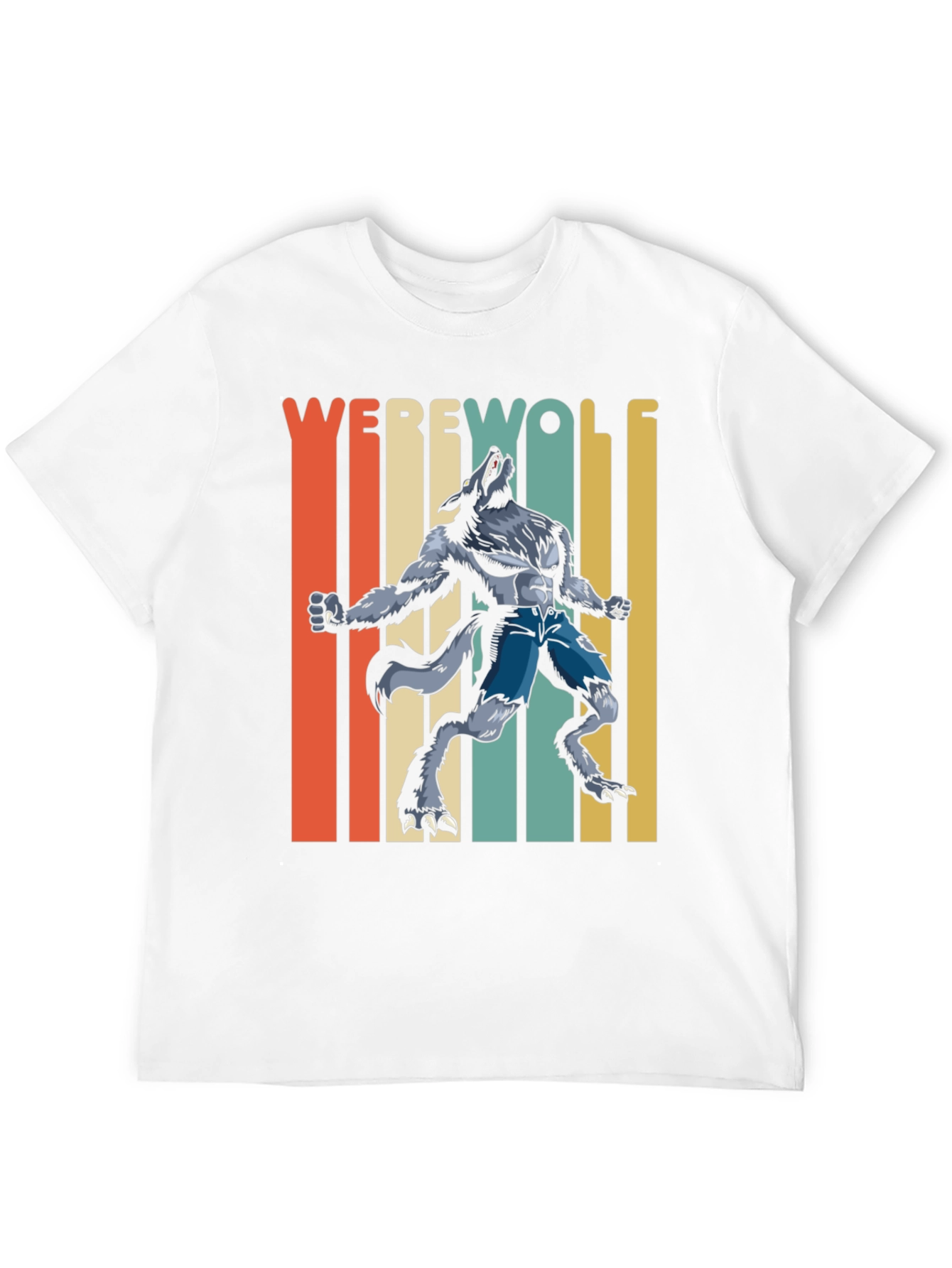 Black Retro Werewolf Graphic Tee - Unisex view 12