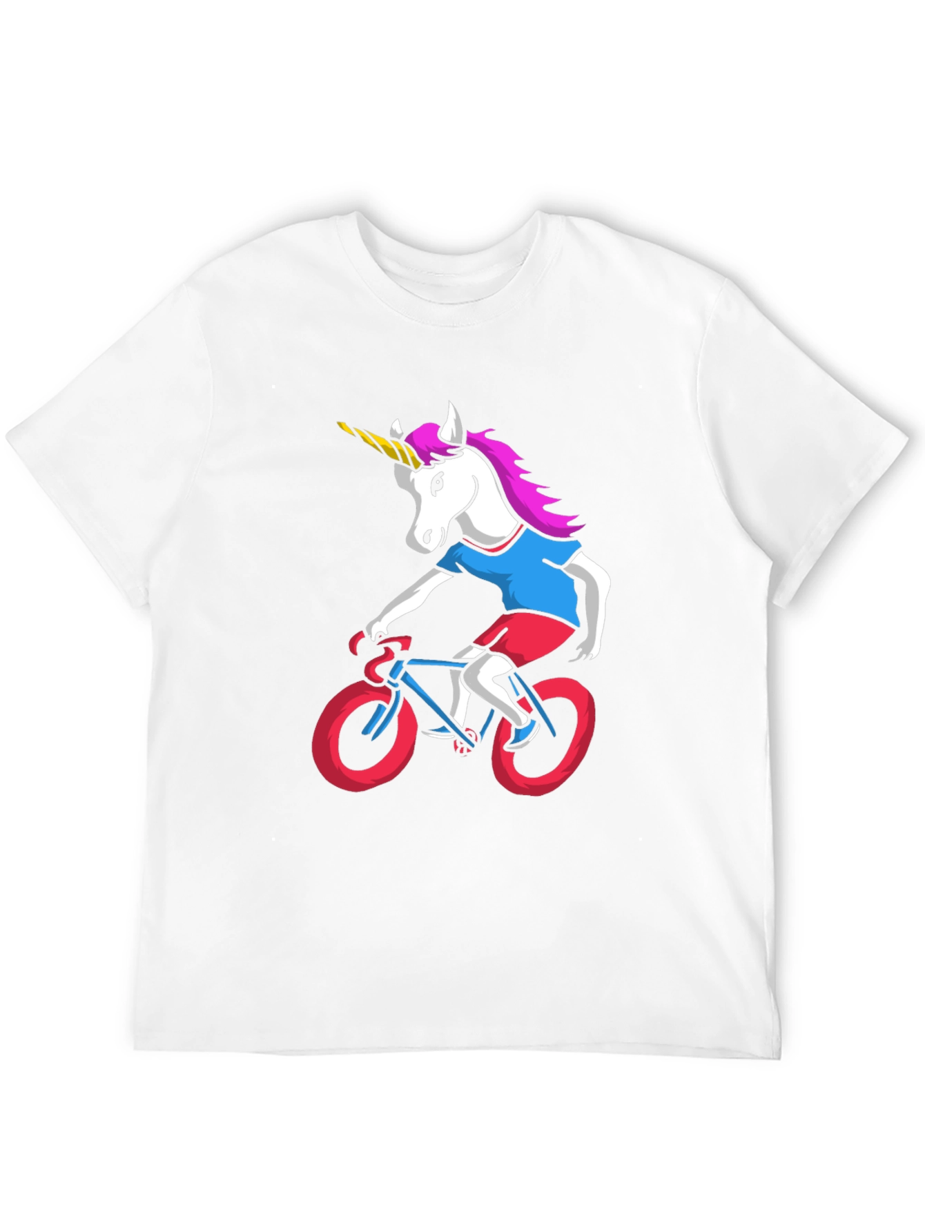 Black Unicorn Riding Bike Graphic Tee view 12