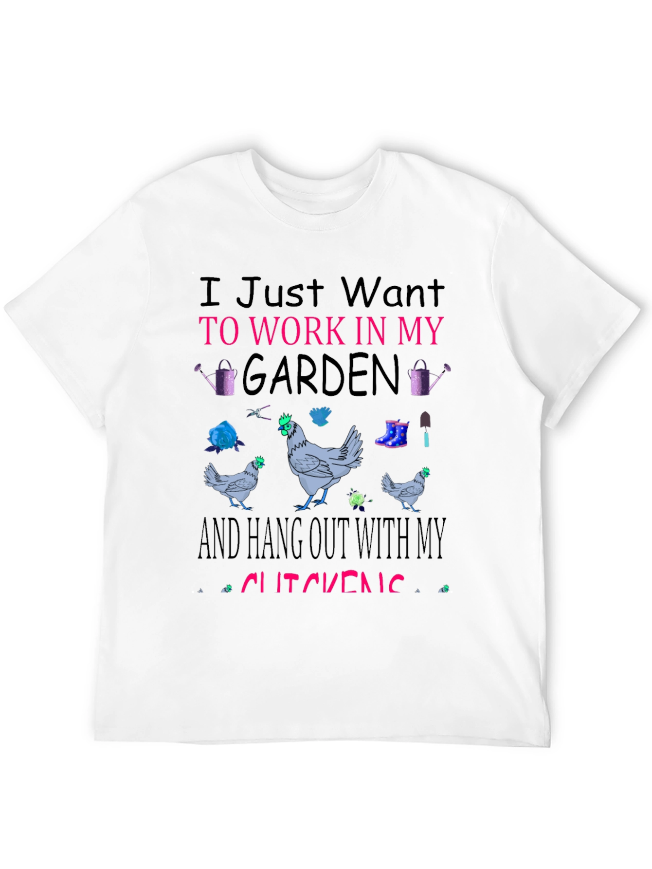 Black Garden Chickens Graphic Tee view 12