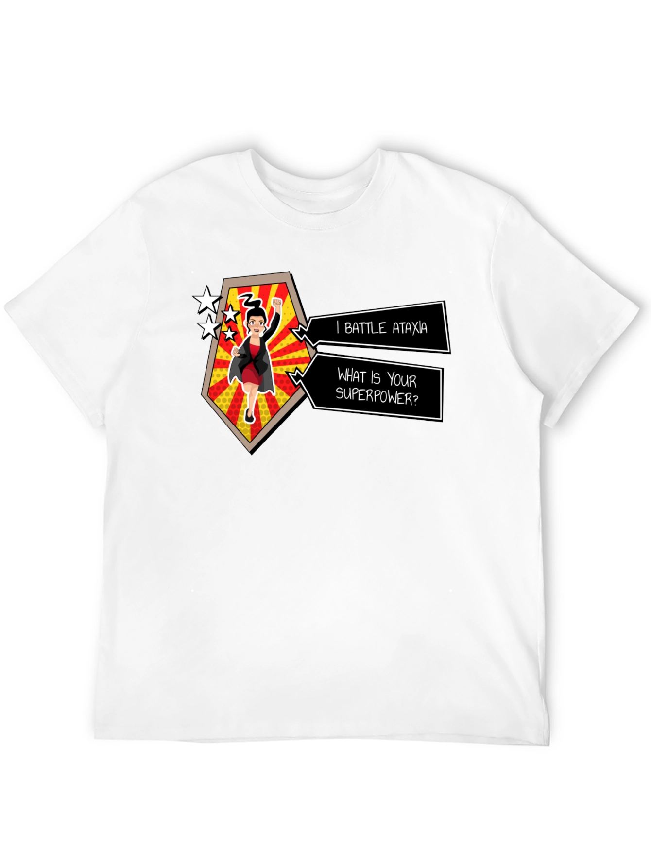 Black Ataxia Superpower Graphic Tee - Black Cotton T-Shirt view 12