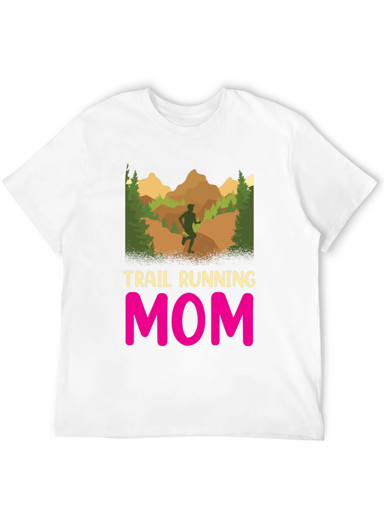 Black Trail Running Mom T-Shirt - Black Graphic Tee view 12