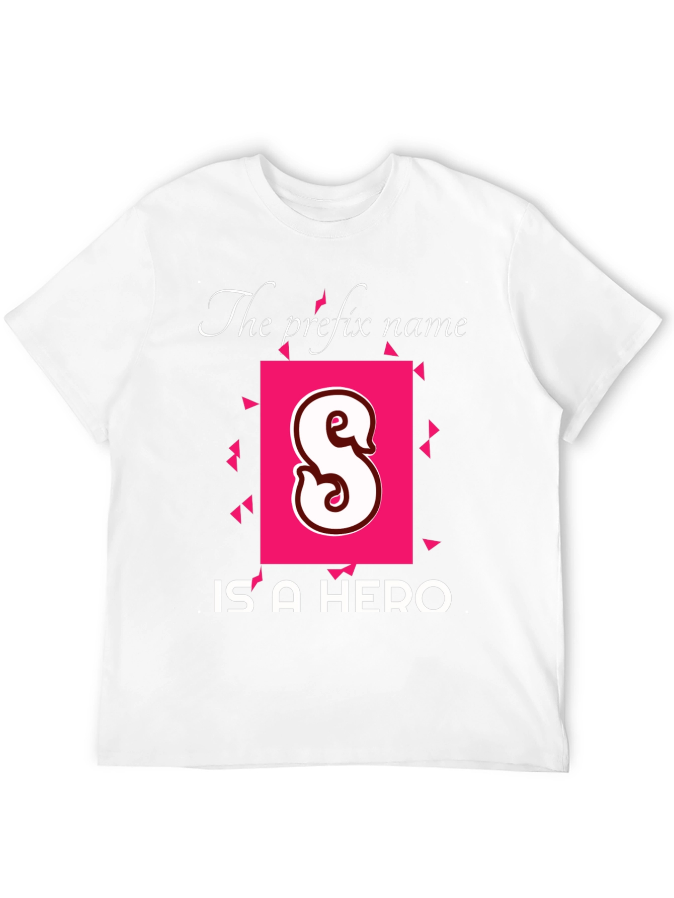 Black Personalized "S" Hero T-Shirt - Custom Initial Tee view 12