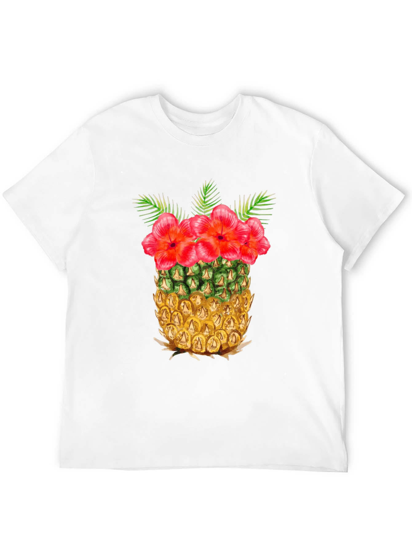 Black Tropical Pineapple Floral T-Shirt view 12