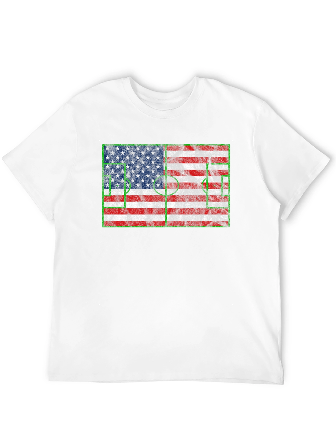 Black American Flag Soccer T-Shirt view 12