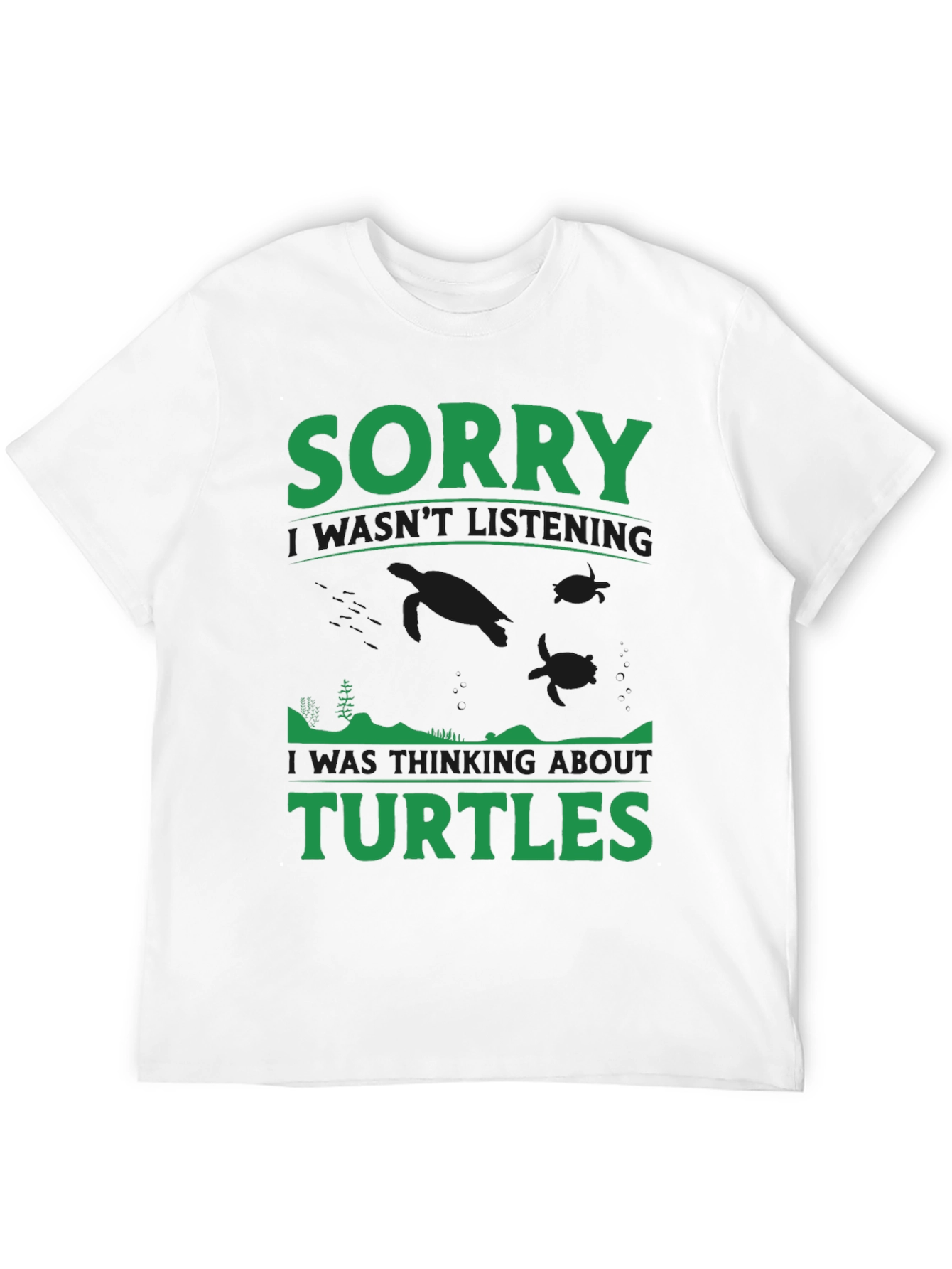 Black Sorry Turtles Black T-Shirt view 12