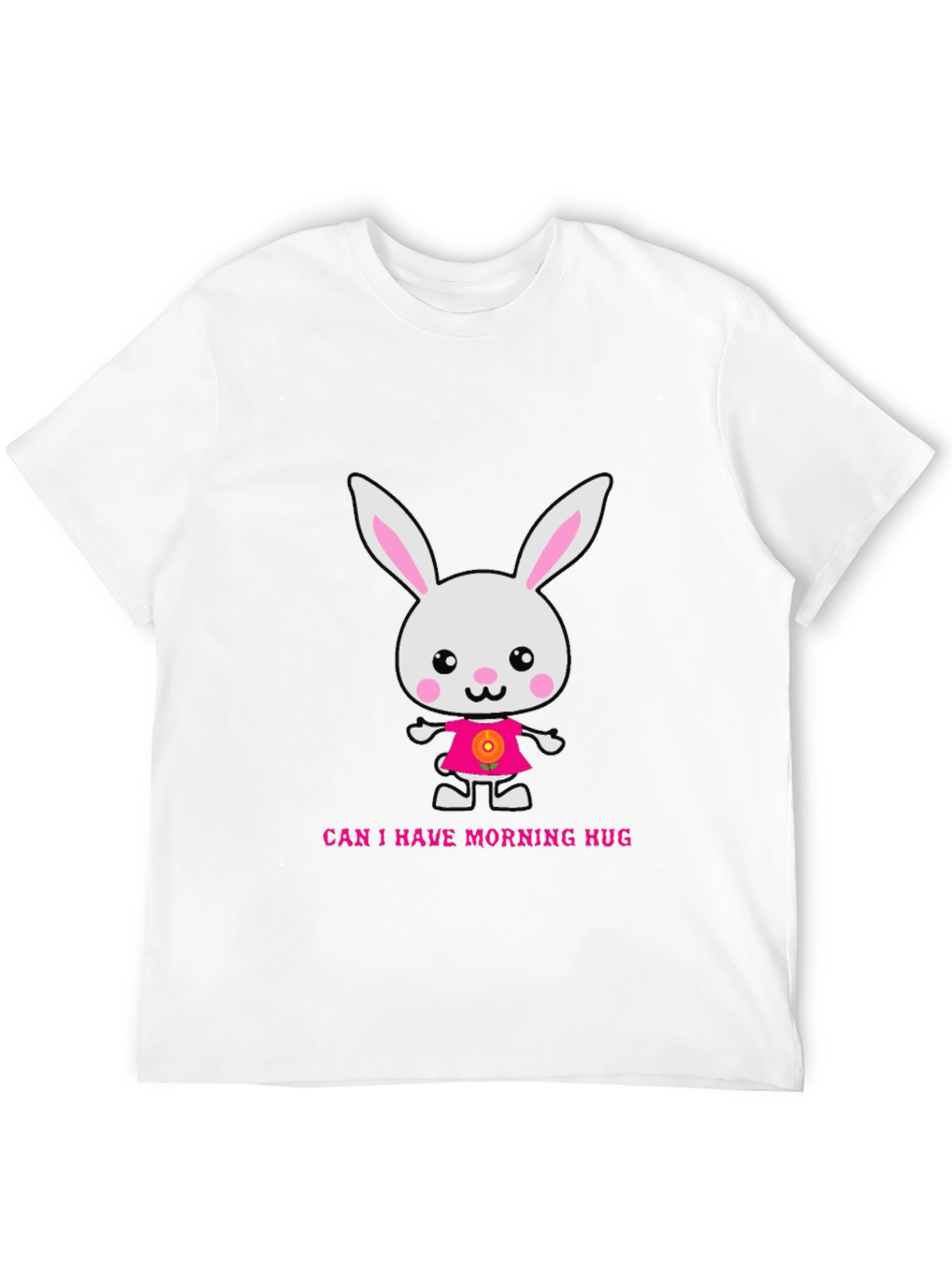 Black Cute Bunny Morning Hug T-Shirt view 12