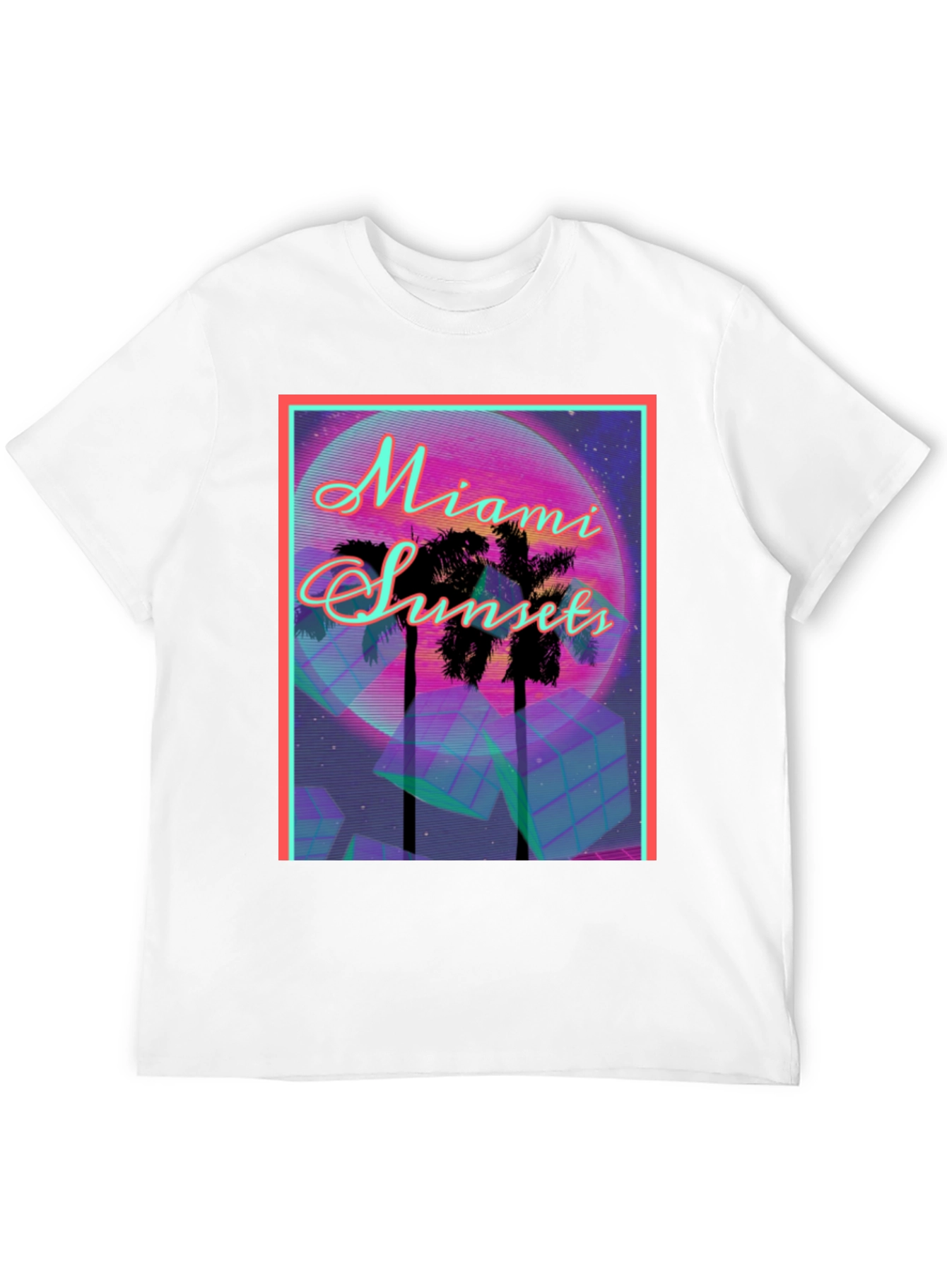 Black Miami Sunset Graphic Tee view 12