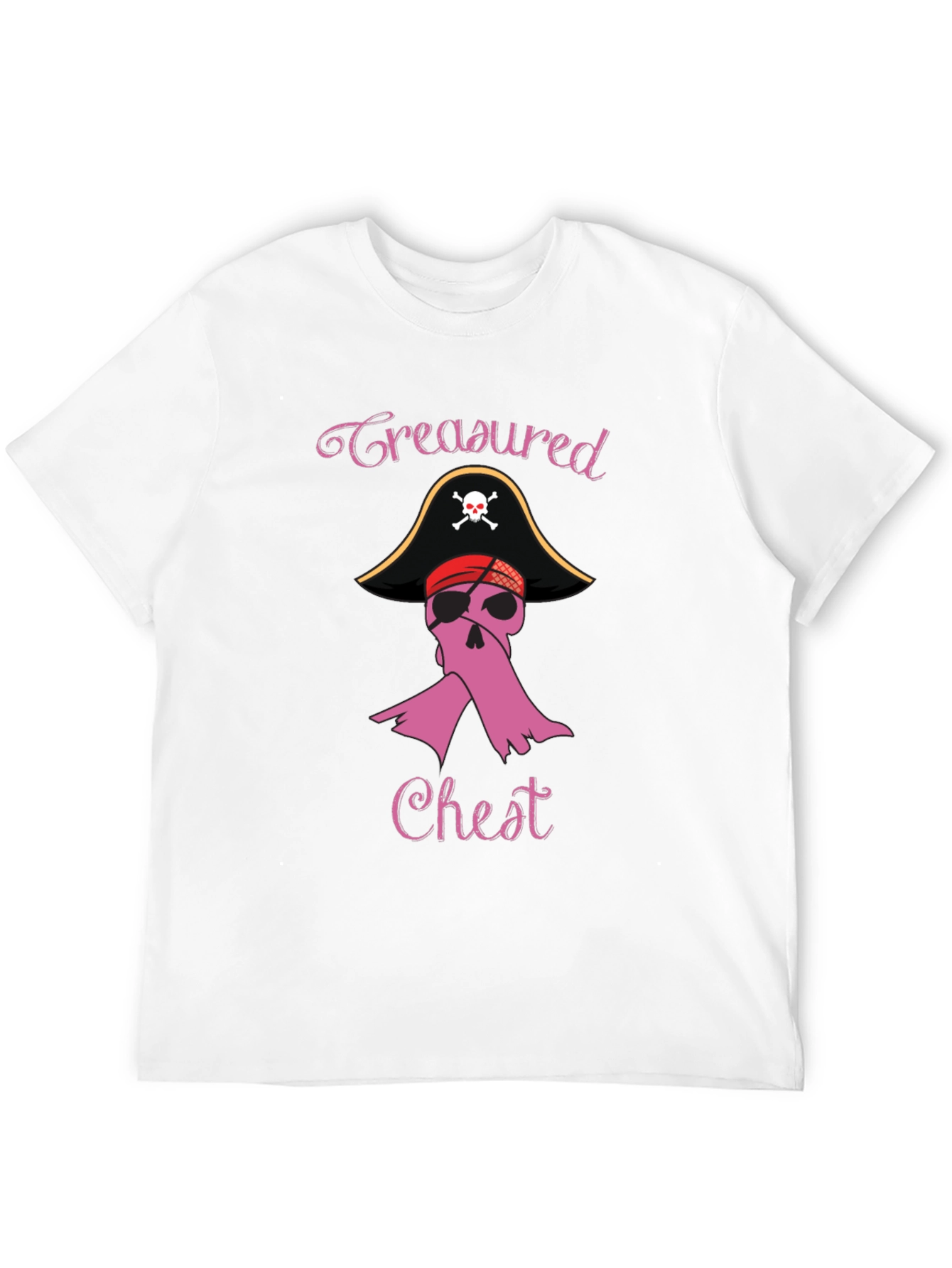 Black Treasured Chest Pirate Breast Cancer Awareness T-Shirt view 12