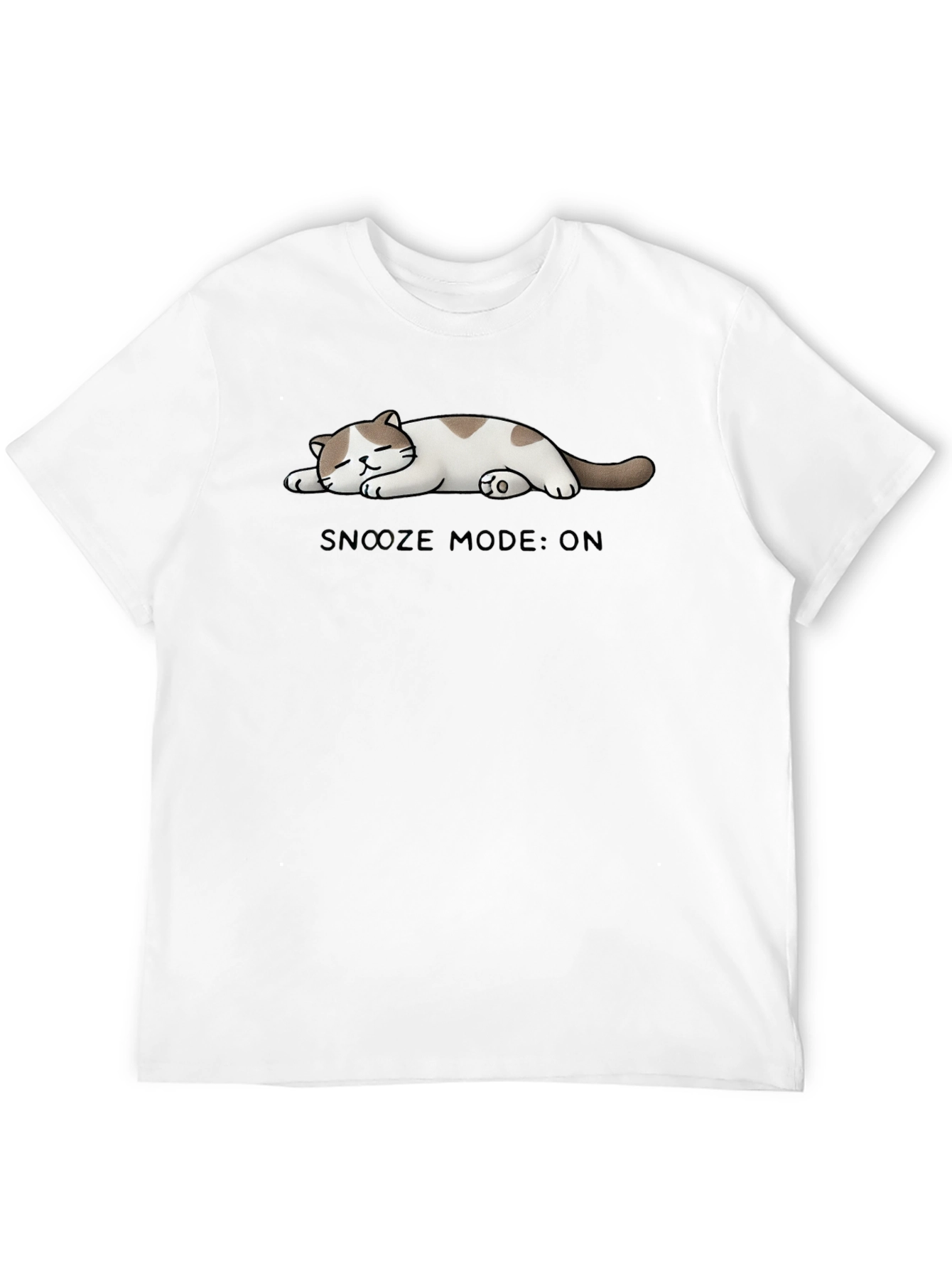 Black Snooze Mode: ON Cat T-Shirt view 12
