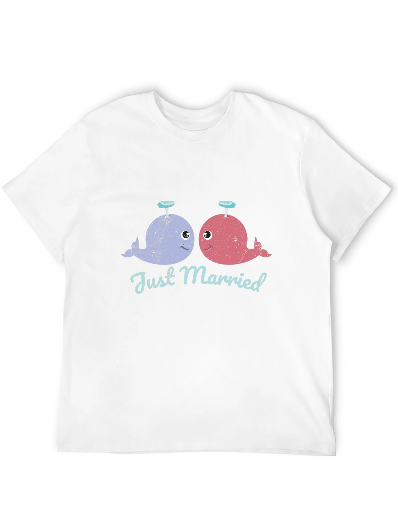 Black Just Married Whale T-Shirt - Cute Couple Tee view 12