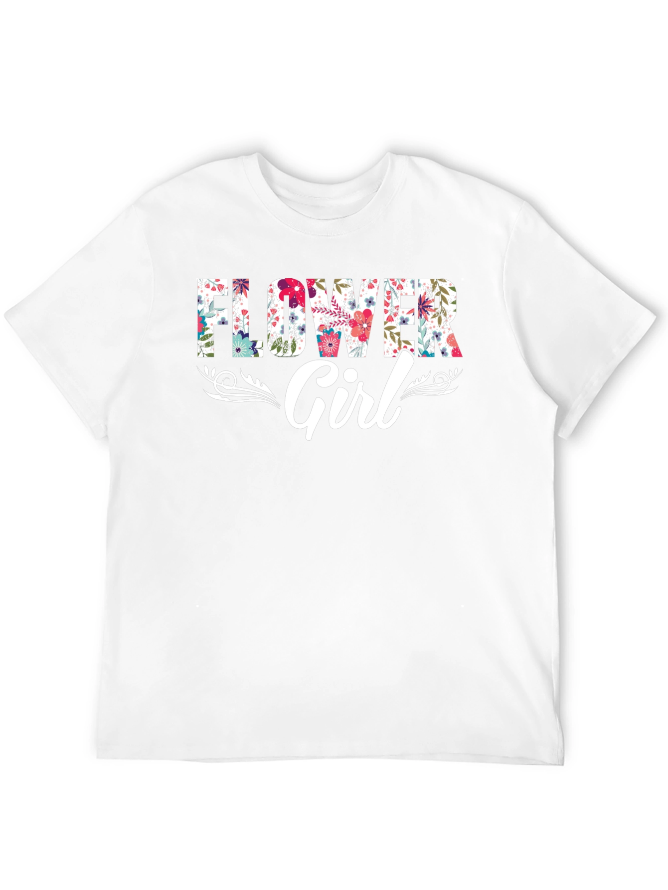 Black Flower Girl Floral Graphic T-Shirt view 12