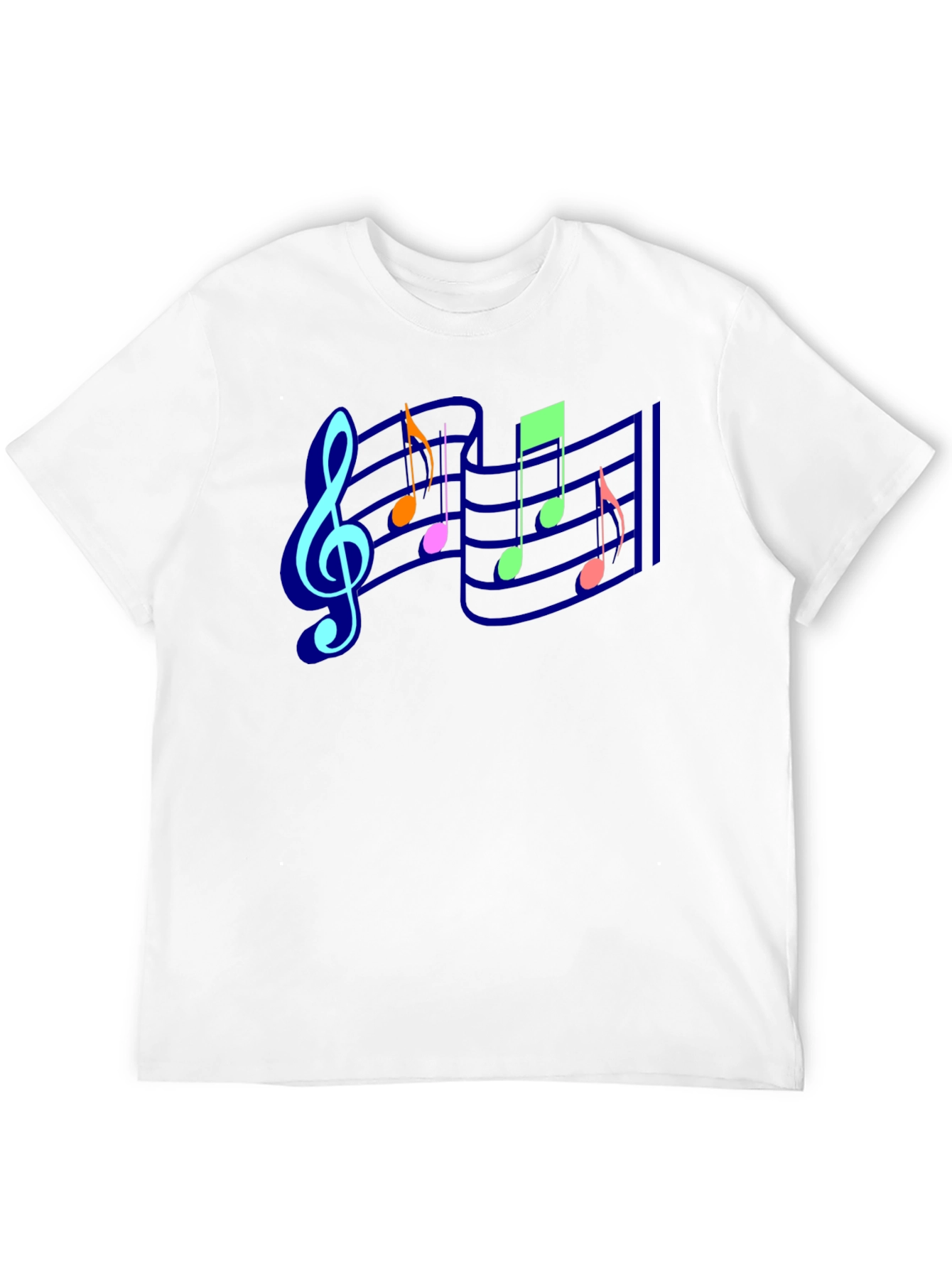 Black Musical Note Staff T-Shirt view 12