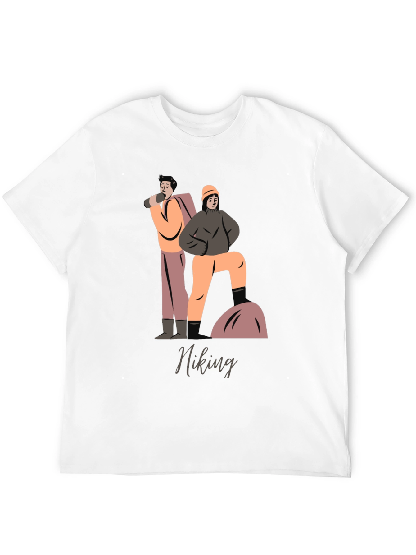 Black Hiking Graphic T-Shirt - Black Cotton Tee view 12