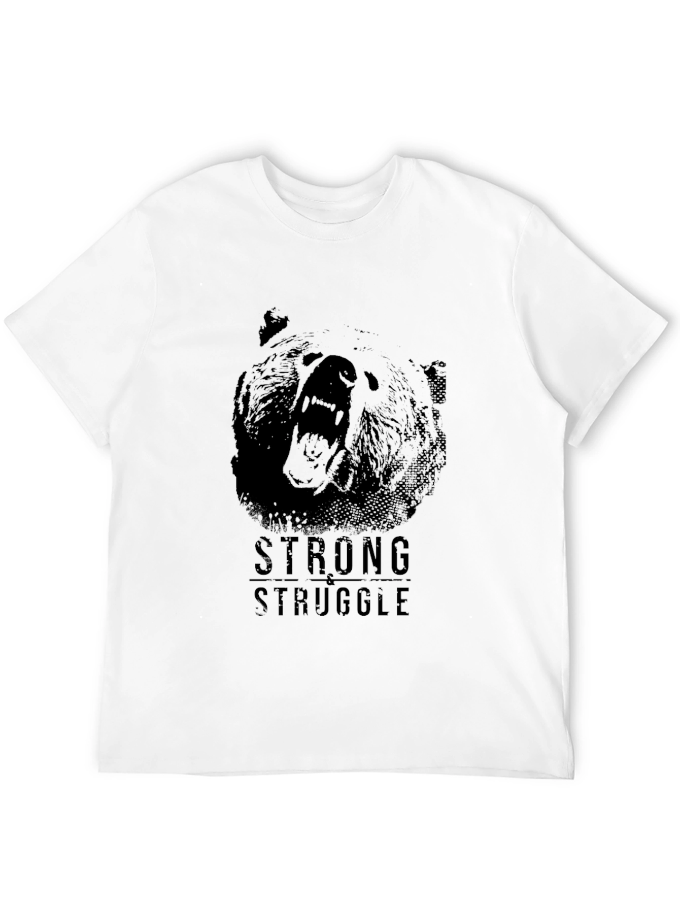 Black Strong Struggle Bear Graphic T-Shirt view 12