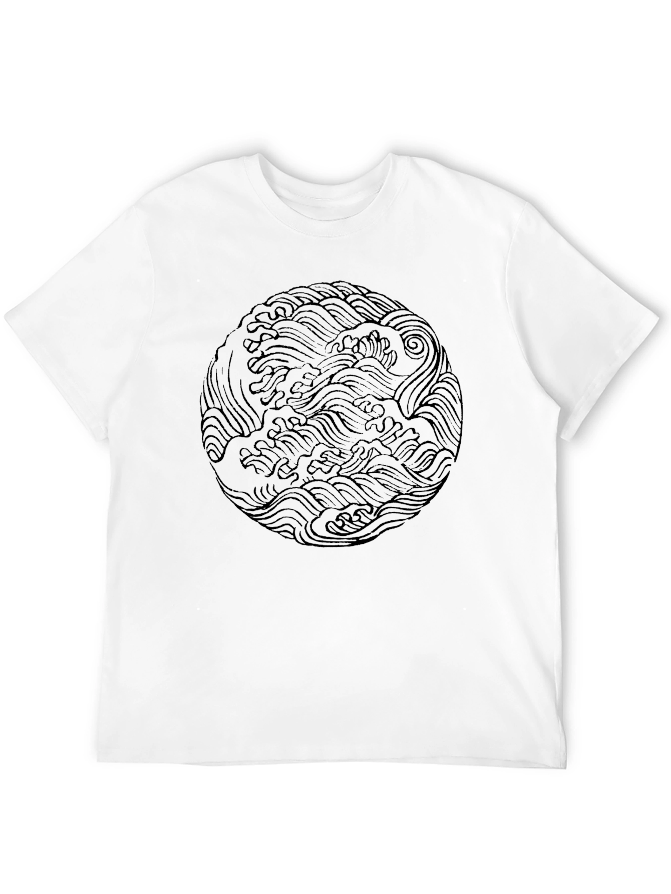 Black Black Wave Circle Graphic T-Shirt view 12