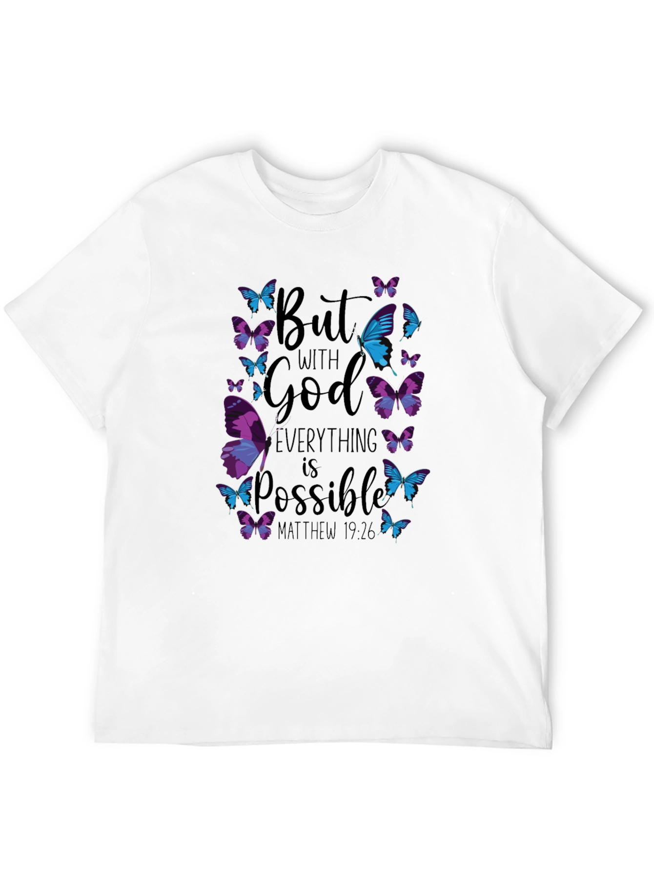 Black Faith-Inspired Butterfly Graphic T-Shirt view 12