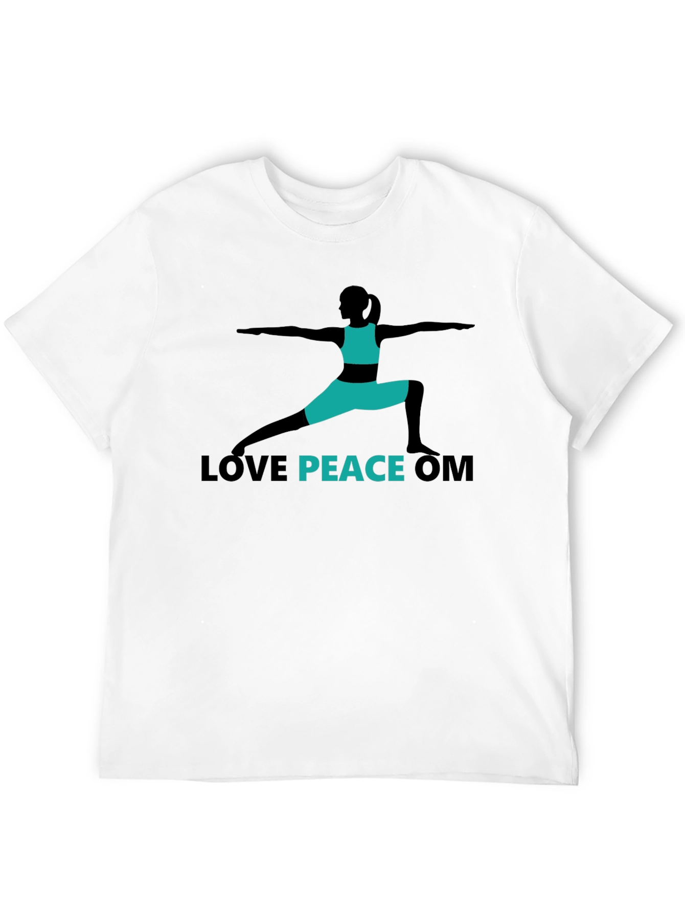 Black Love Peace Om Yoga T-Shirt - Black view 12