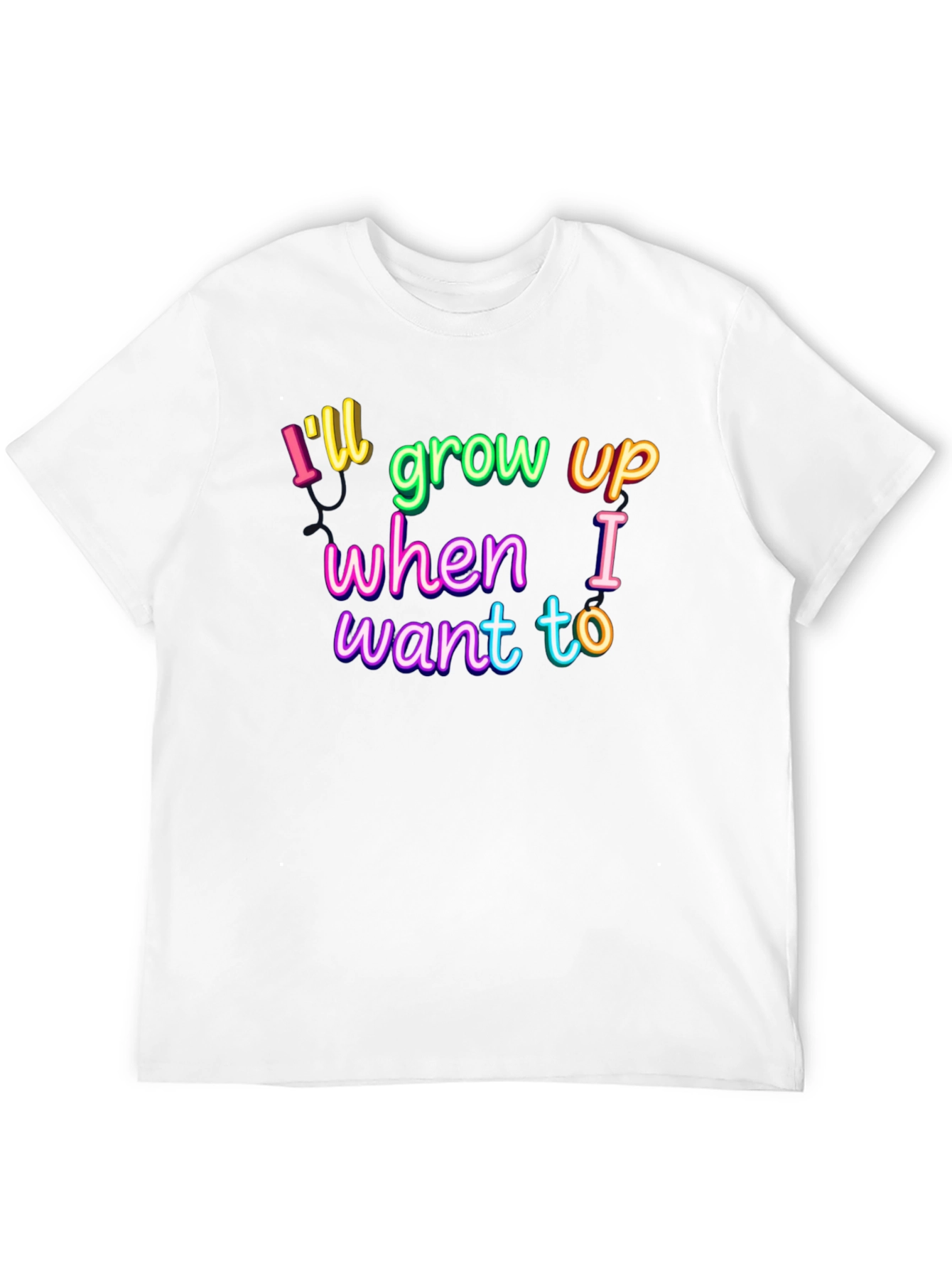 Black I'll Grow Up When I Want To Graphic Tee view 12