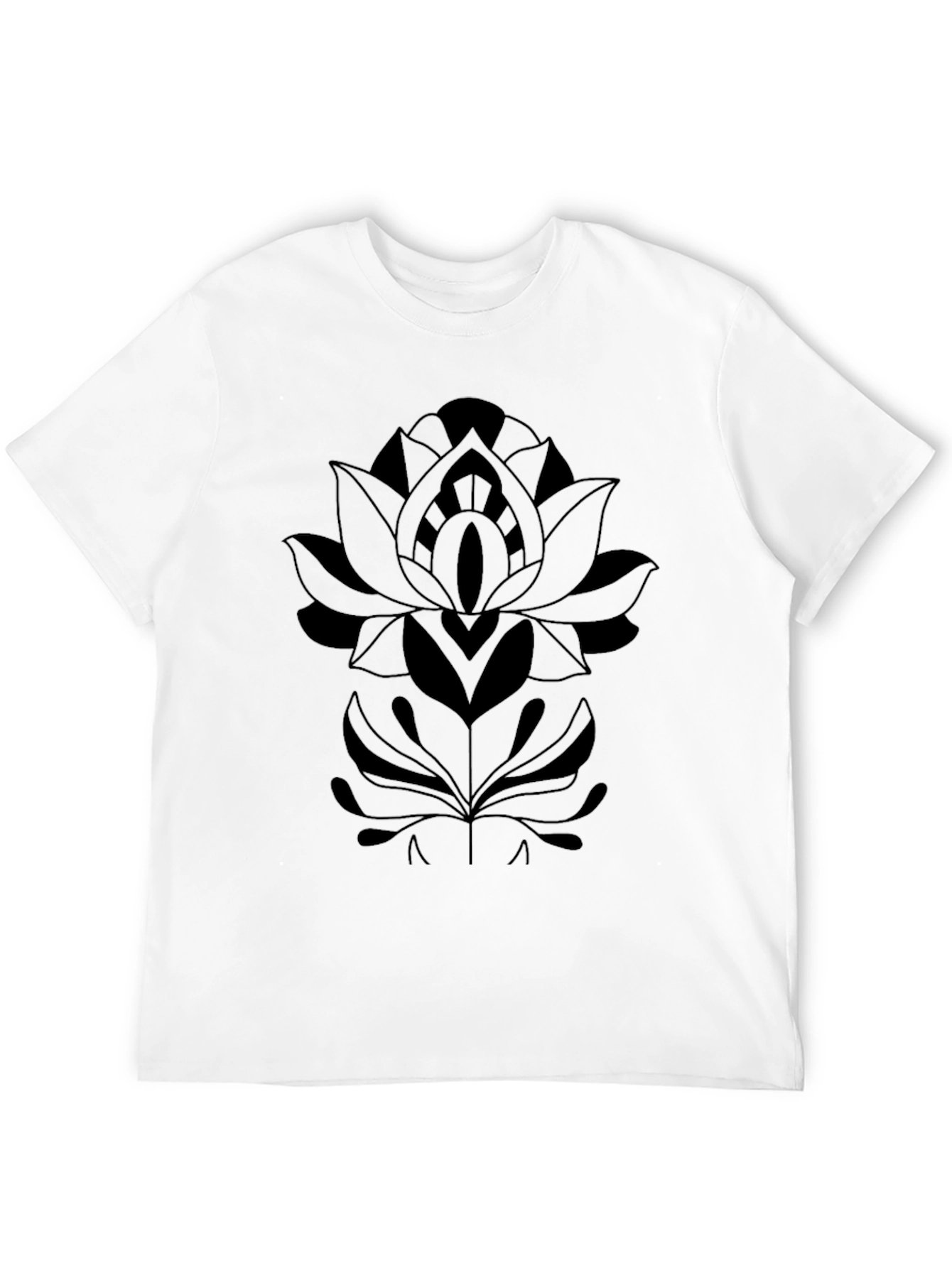 Black Black Floral Mandala Graphic T-Shirt view 12