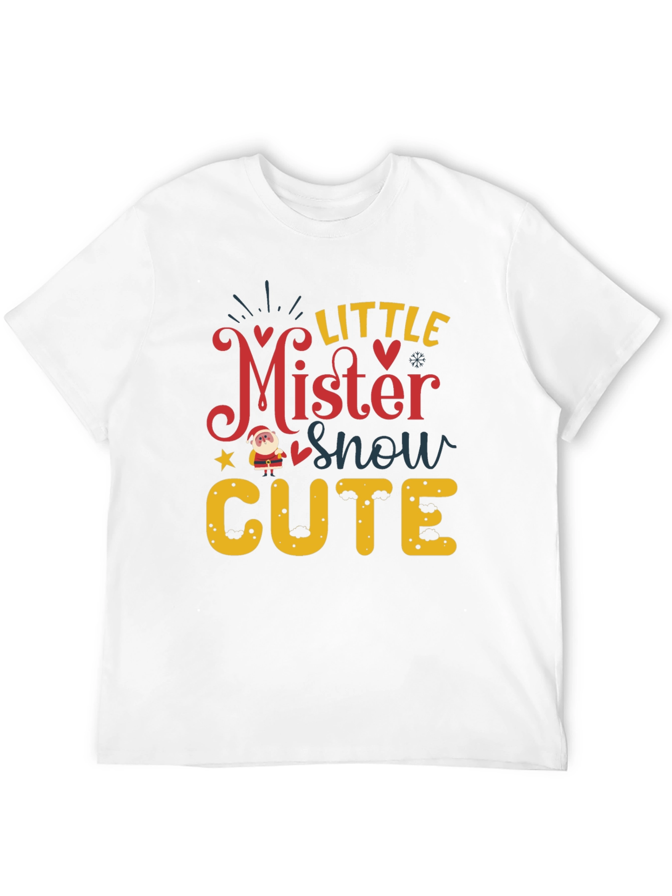 Black Little Mister Snow Cute Holiday T-Shirt view 12