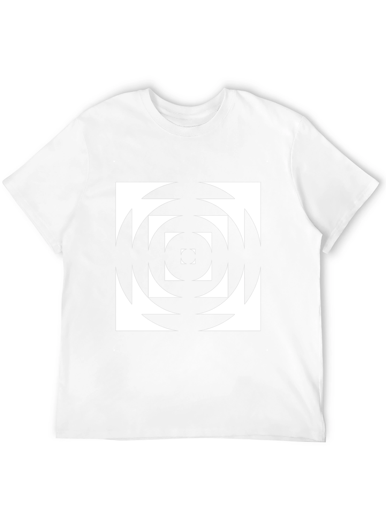 Black Geometric Optical Illusion Graphic T-Shirt view 12
