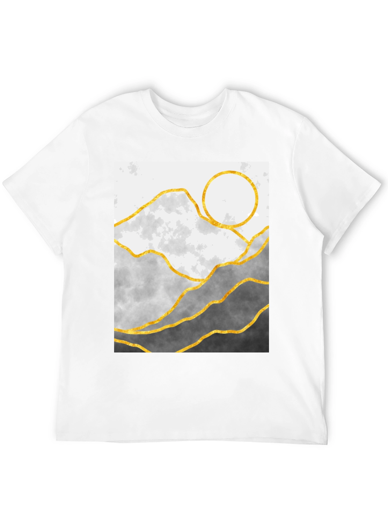 Black Mountainscape Graphic Tee - Stylish Geometric Design view 12