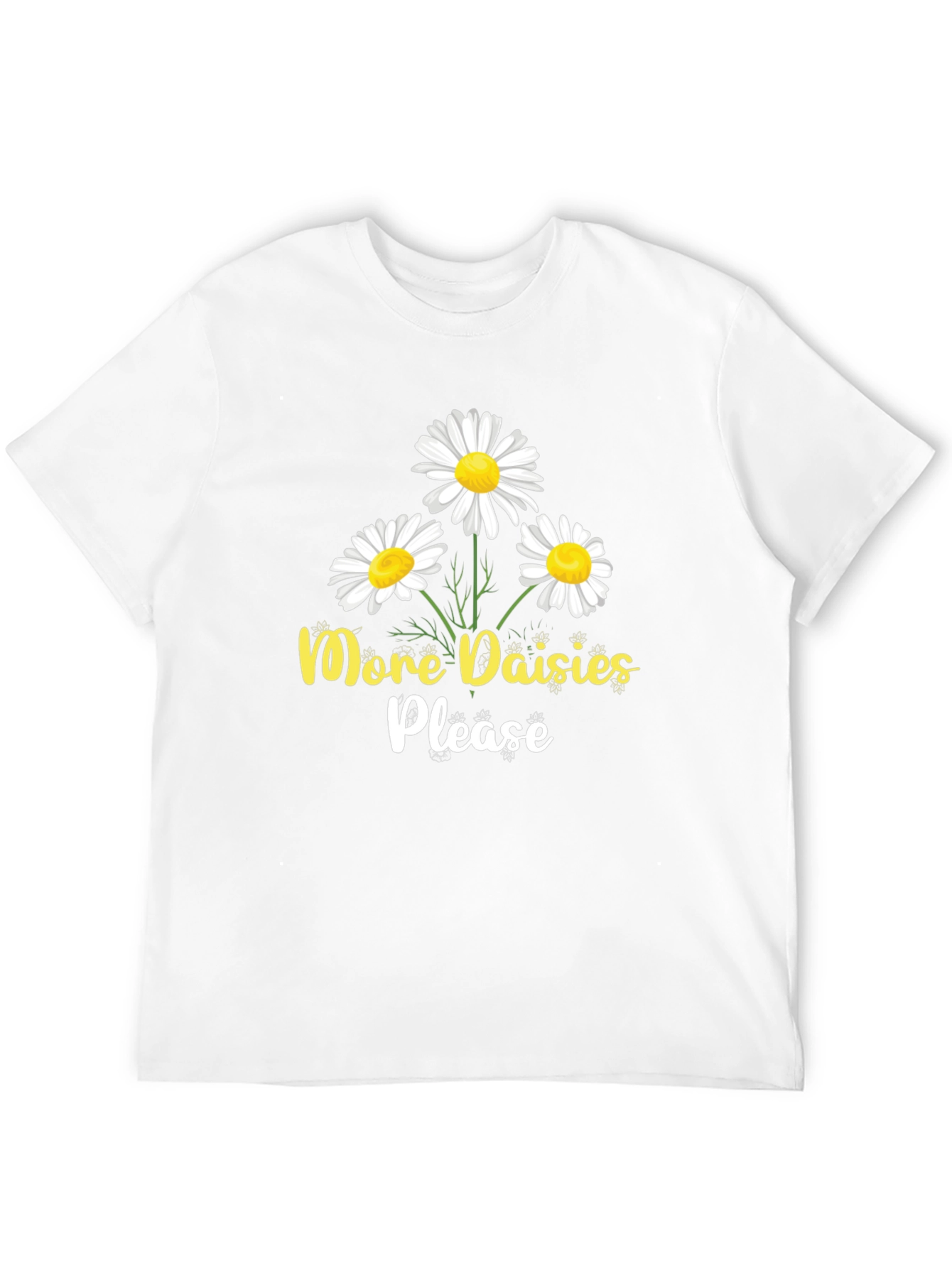 Black More Daisies Please Black T-Shirt view 12