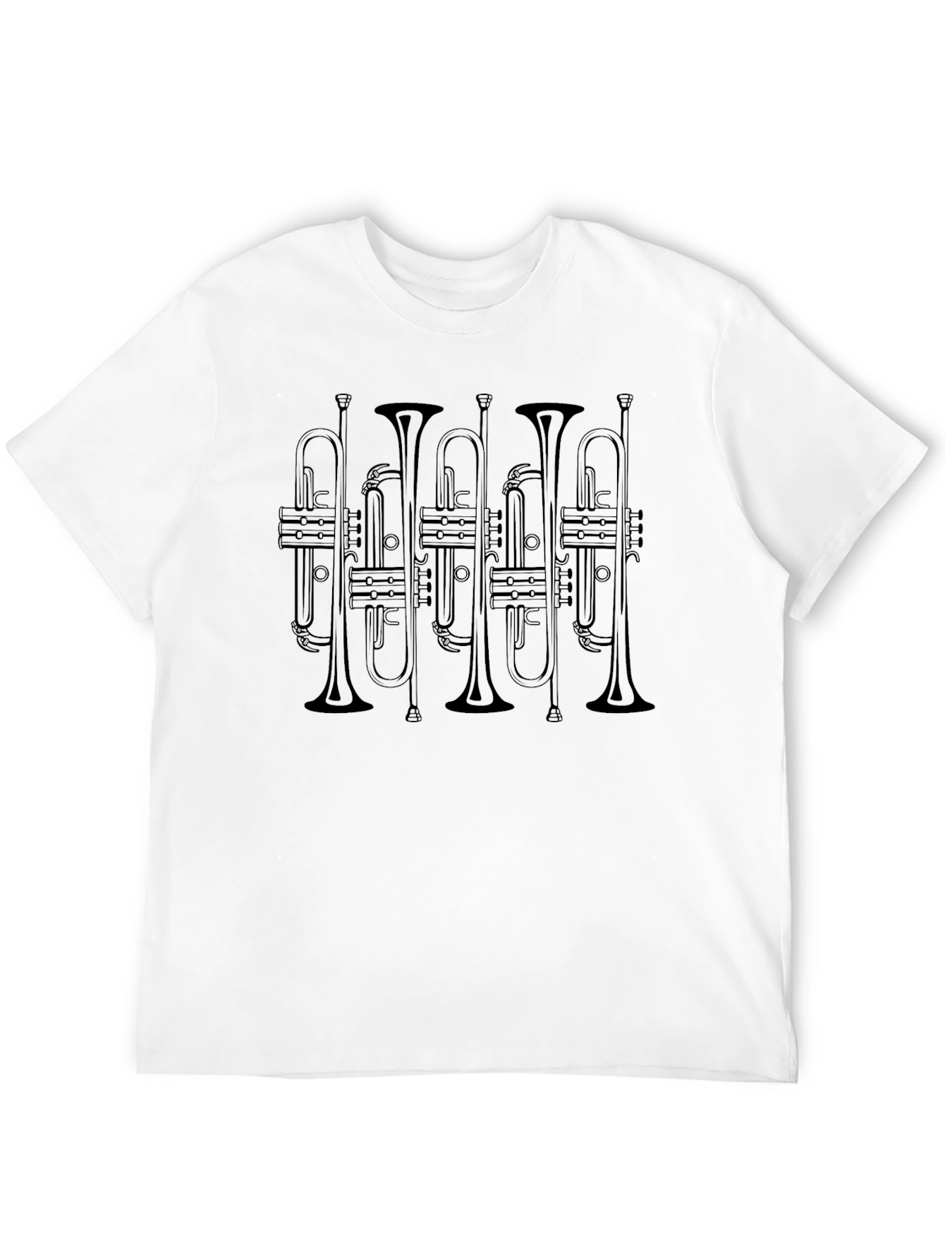 Black Trumpet Music T-Shirt - Black Cotton Tee view 12
