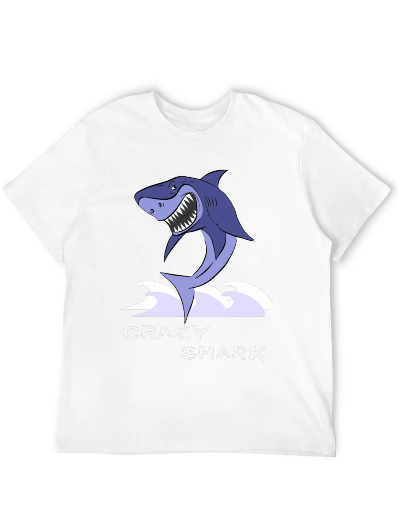 Black Crazy Shark Graphic Tee - Black Cotton T-Shirt view 12