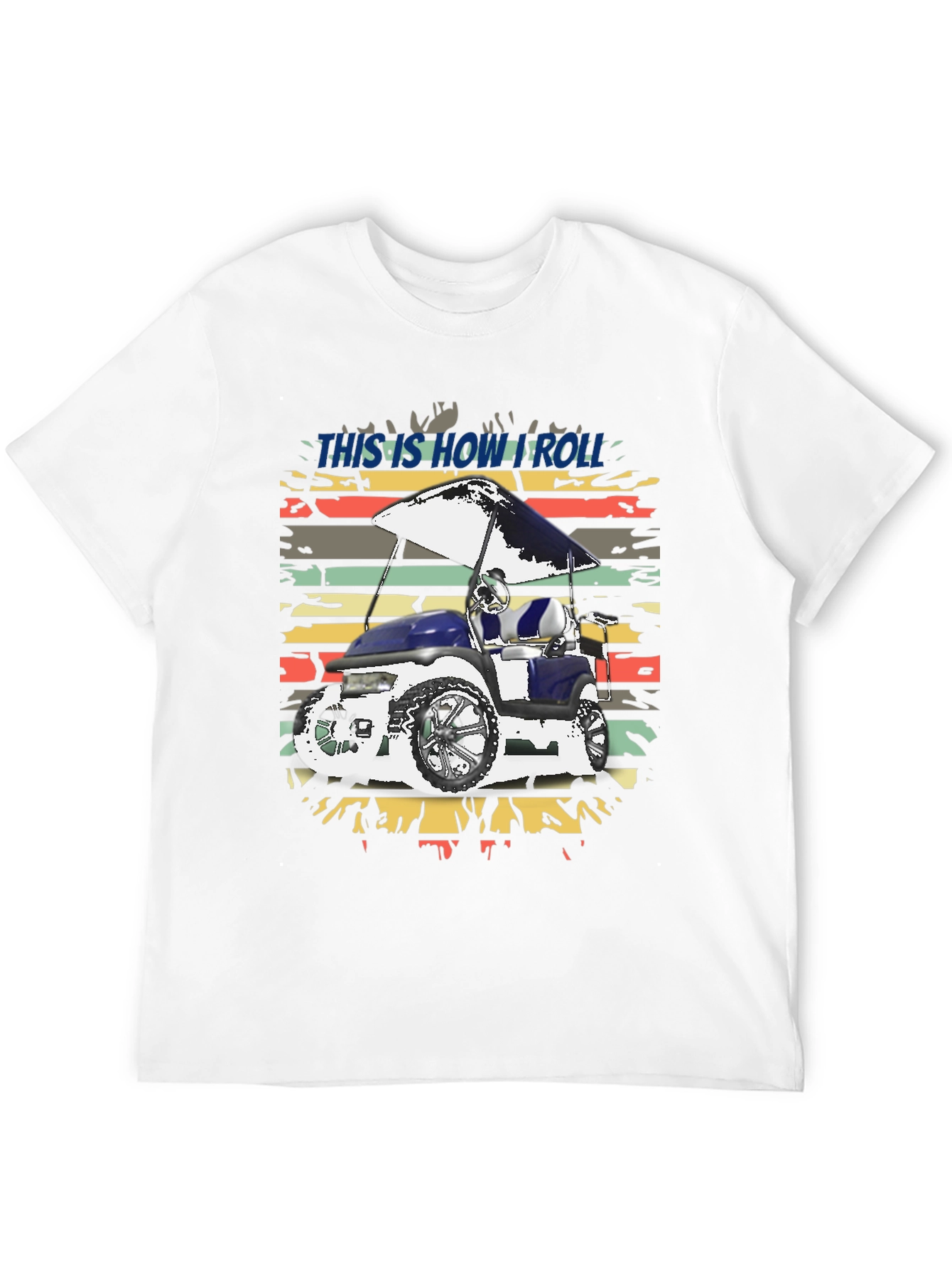 Black This is How I Roll Golf Cart Tee view 12