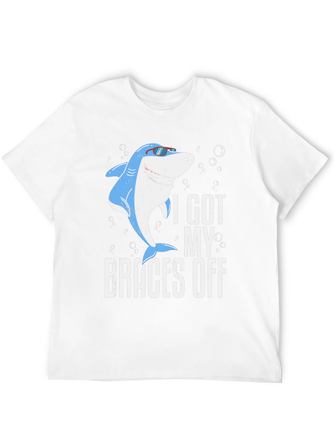 Black Funny Shark Braces Off T-Shirt view 12