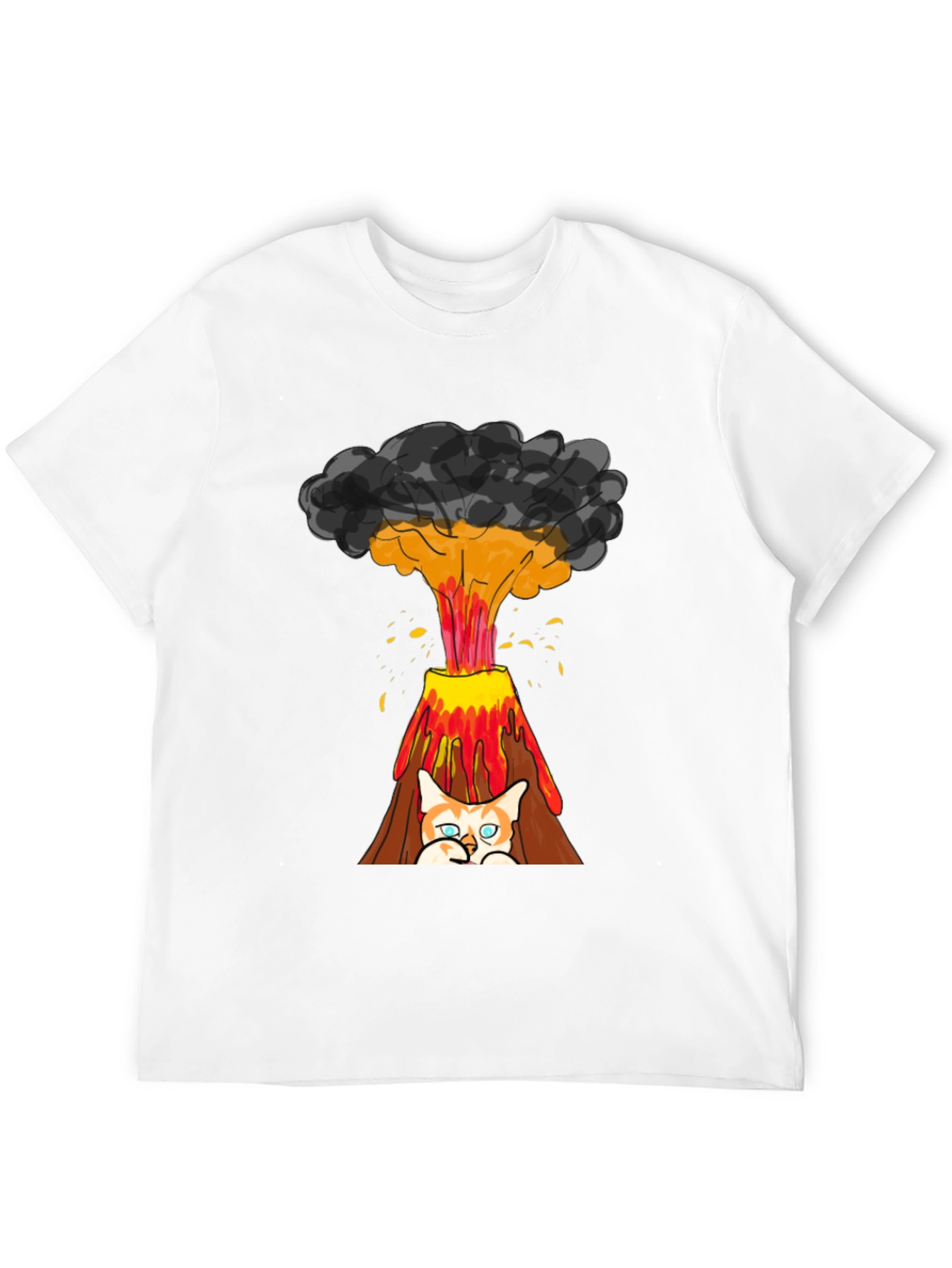 Black Volcano Cat Graphic Tee - Fun & Unique Design view 12
