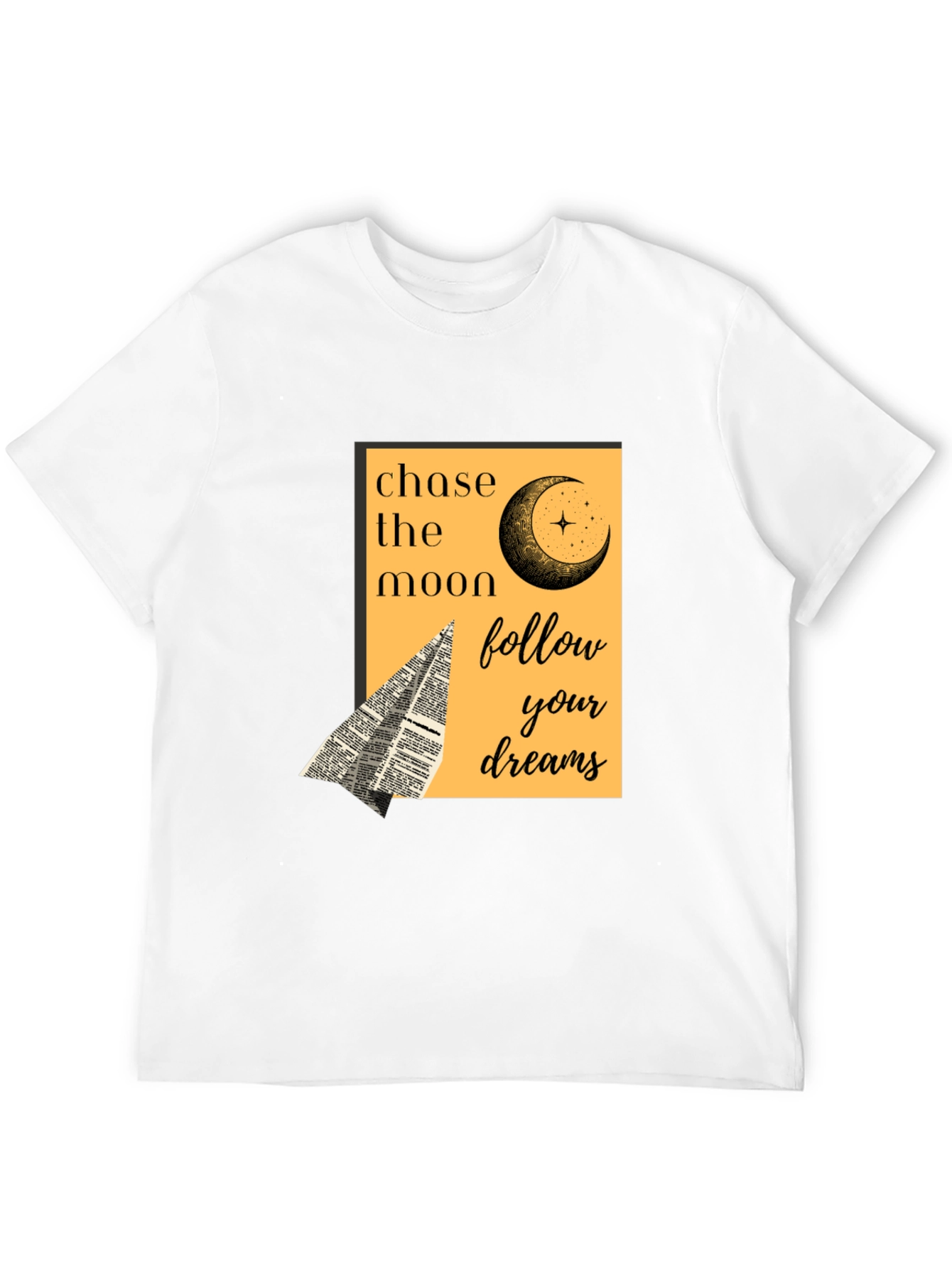 Black Chase the Moon Graphic Tee - Follow Your Dreams view 12