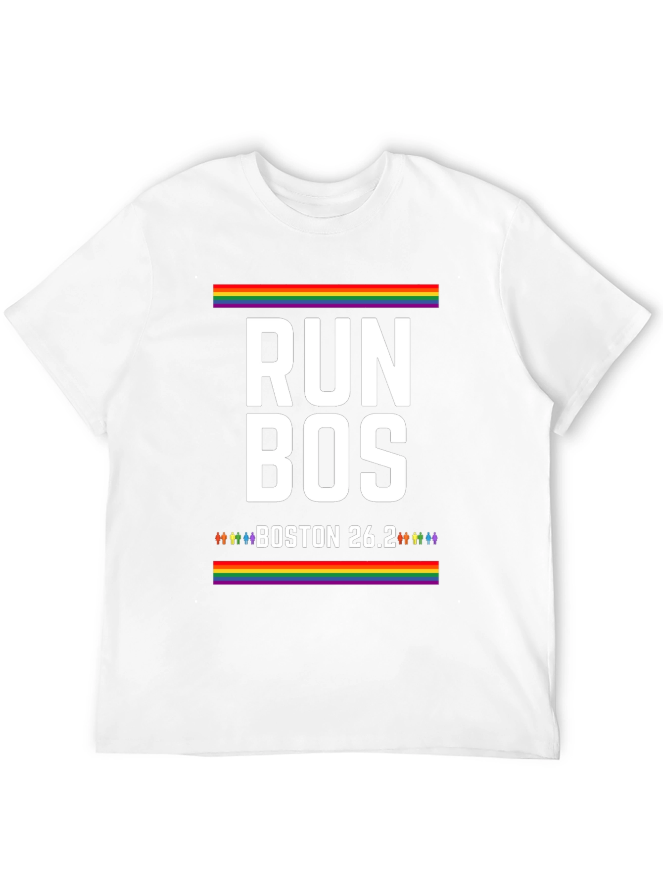 Black Run Bos Pride T-Shirt - Boston 26.2 Marathon LGBT view 12