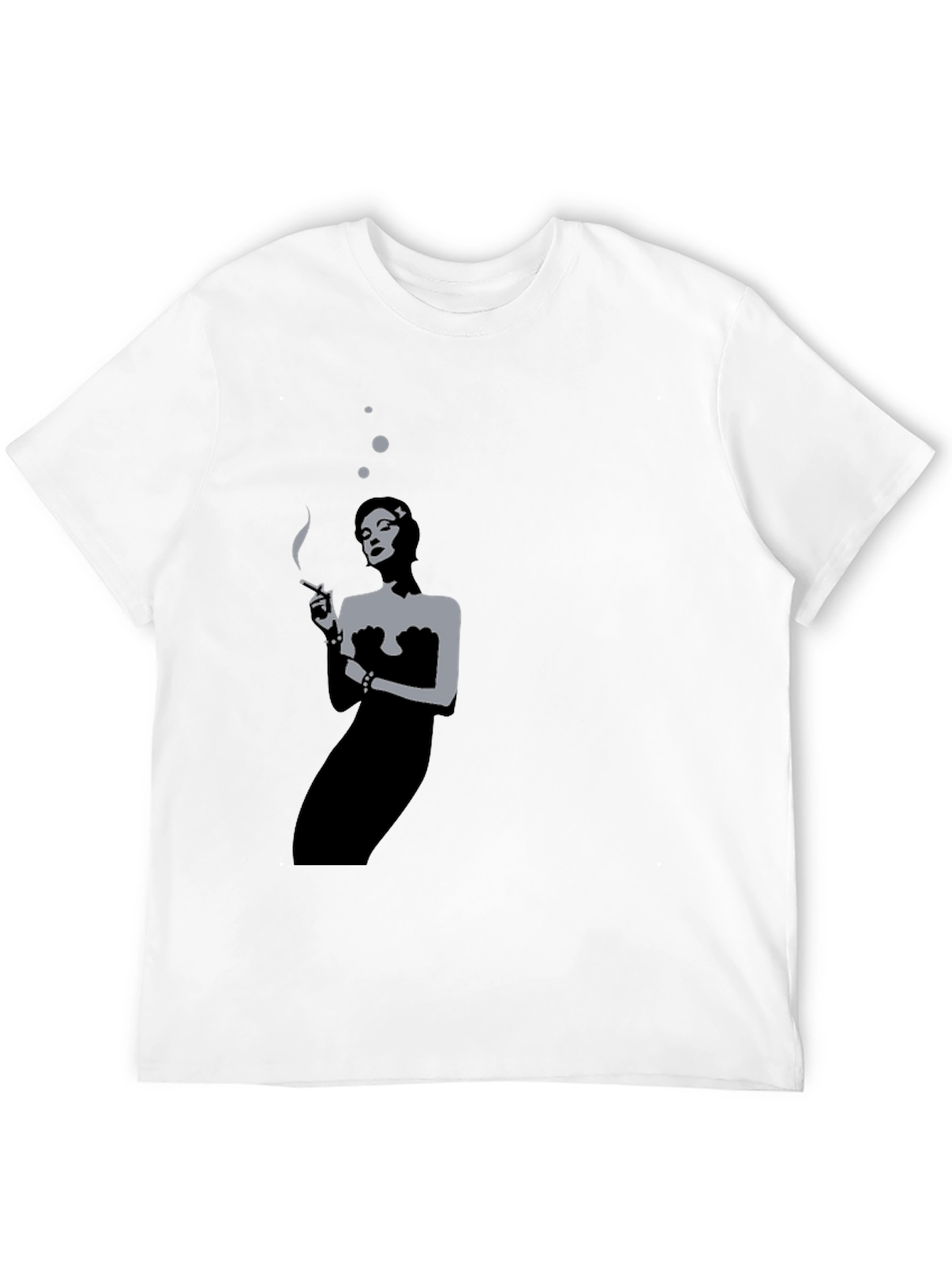 Black Retro Smoking Woman Black T-Shirt view 12