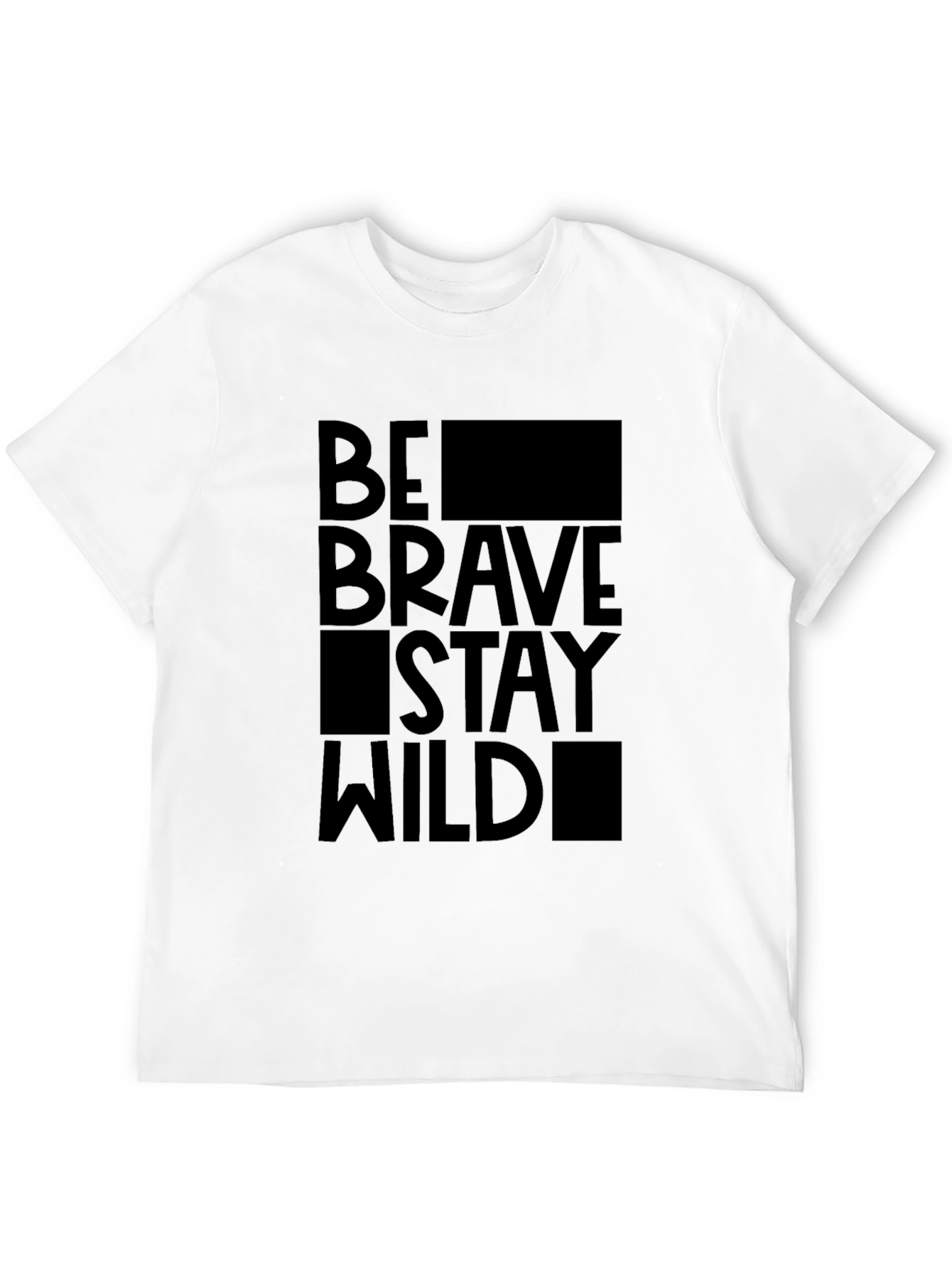 Black Be Brave Stay Wild Black Graphic Tee view 12