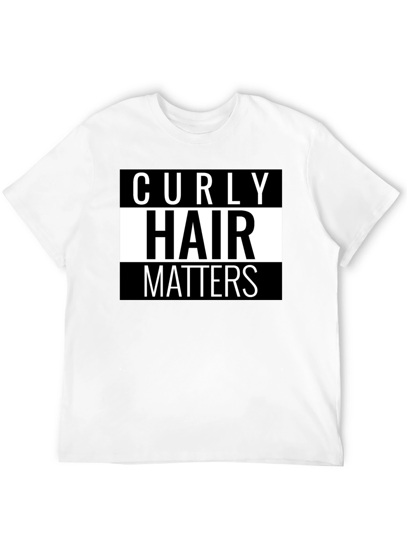 Black Curly Hair Matters Graphic Tee - Black Cotton T-Shirt view 12
